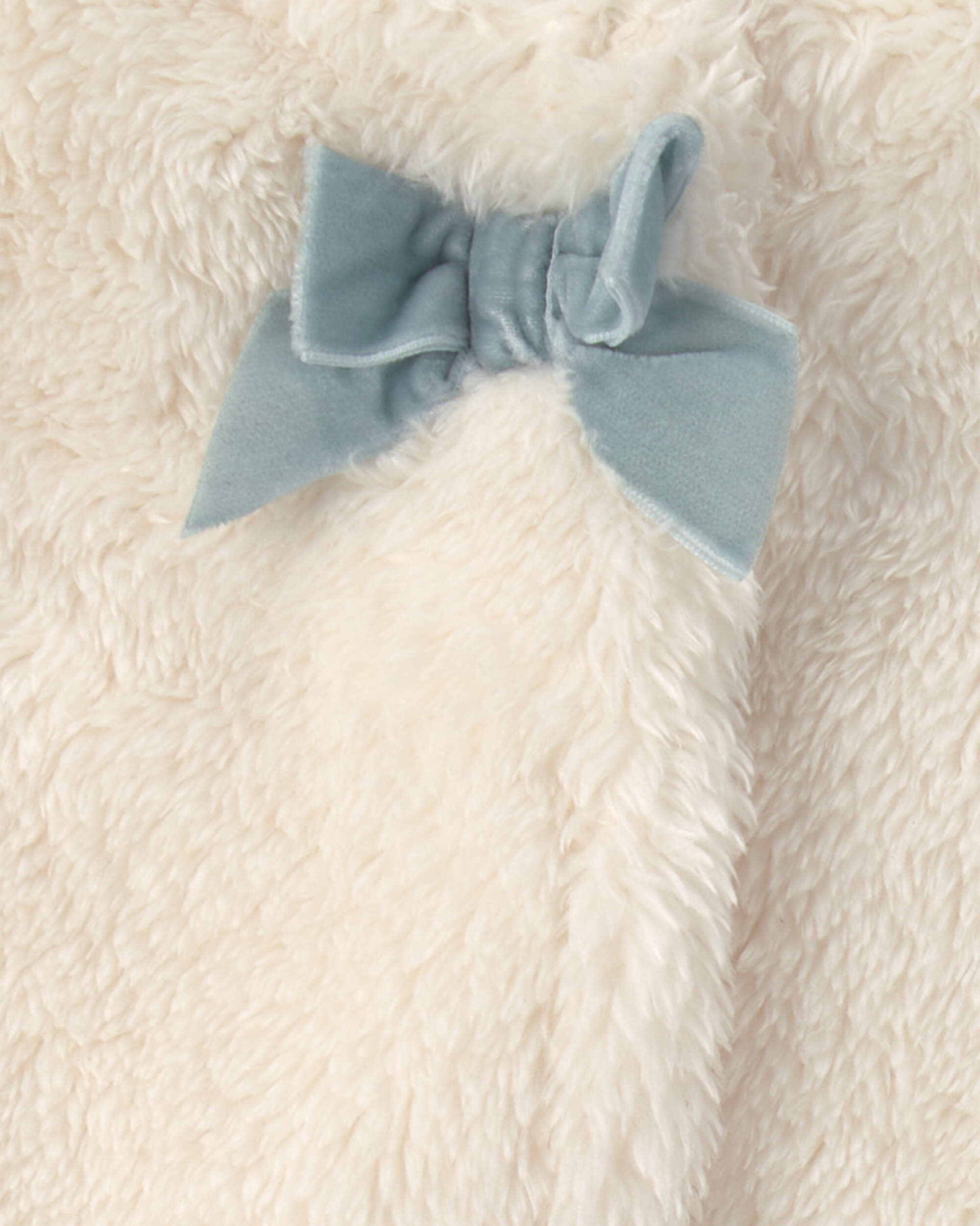 Baby Girl 3-Piece Floral Teddy Fleece Layering Set - Blue/Cream