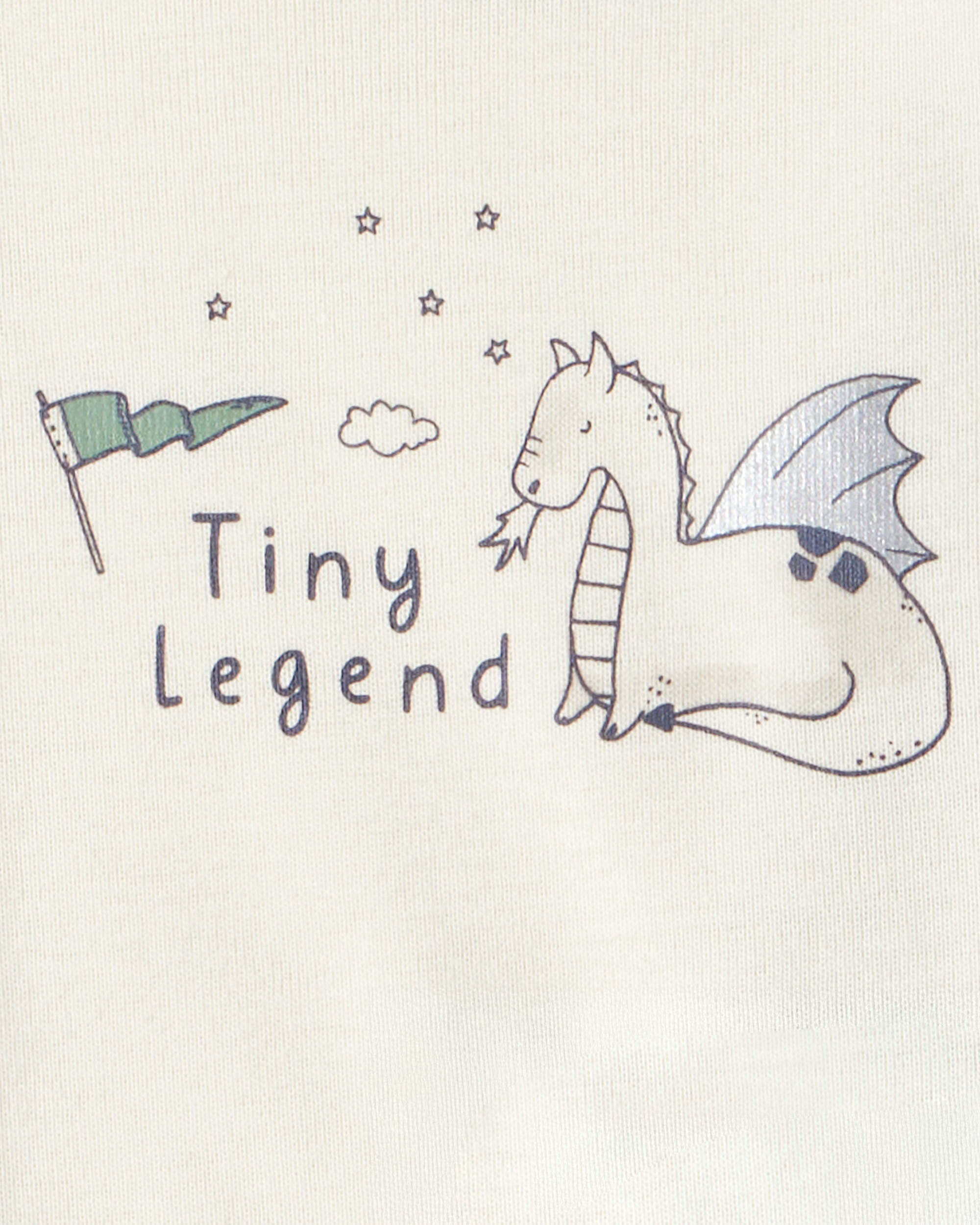 Baby Boy Dragon Print Cotton Long-Sleeve Bodysuit & Pant Set - Green/White