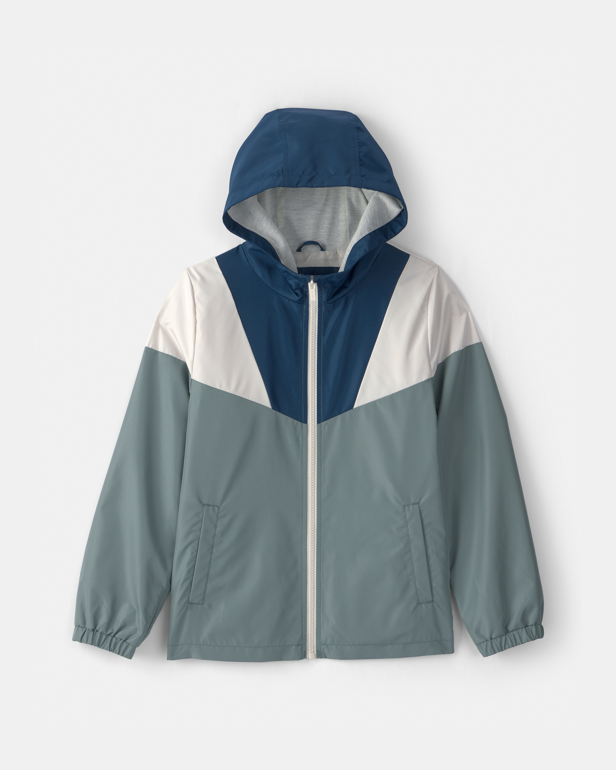 Boys Colourblock Windbreaker- Blue/Green