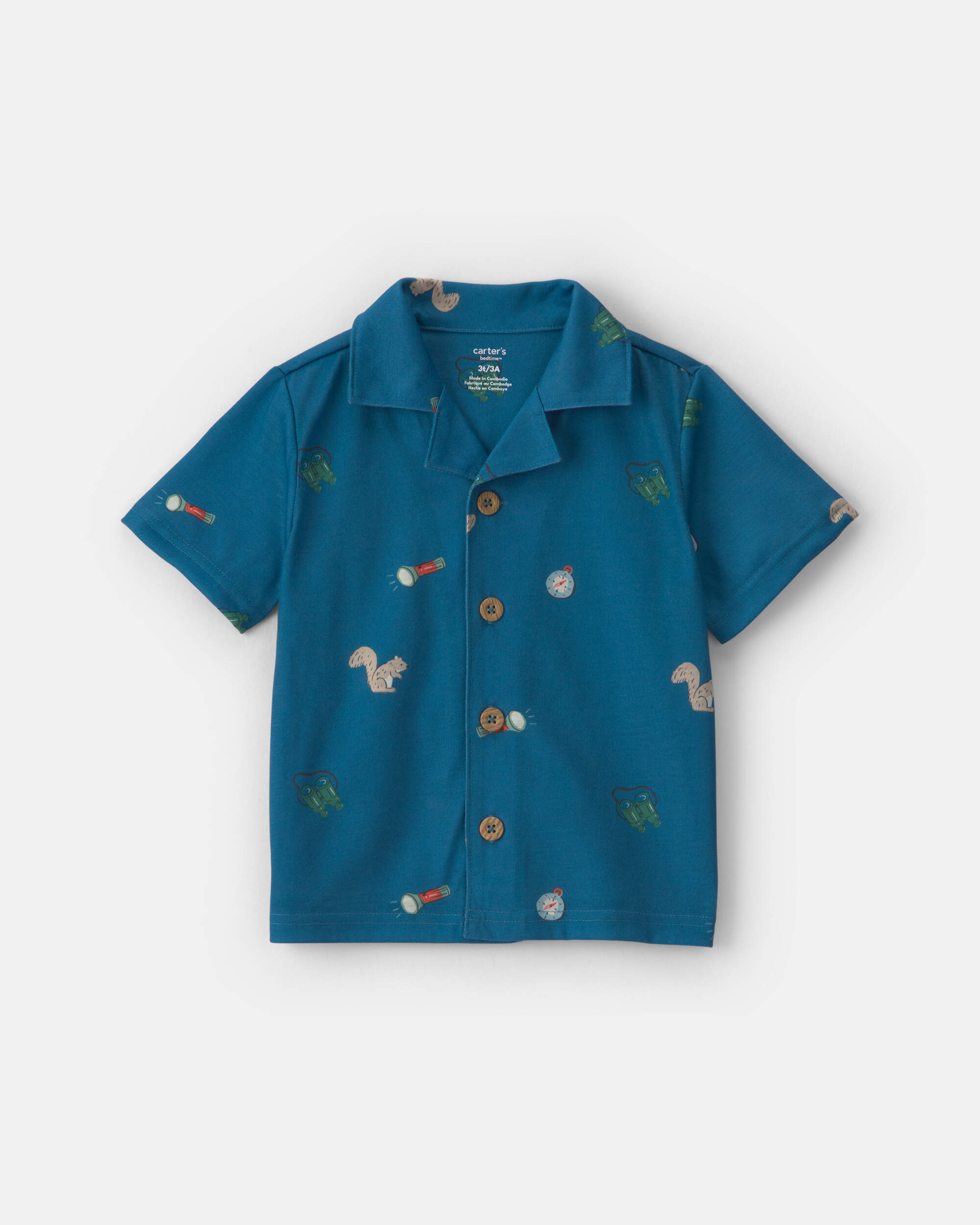 Toddler Boy Camp Short-Sleeve 2-Piece Pyjama Set