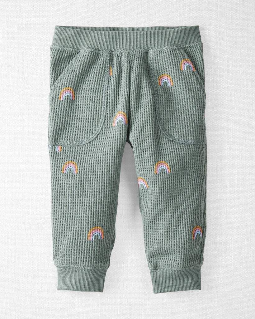 Baby Organic Cotton Waffle Knit Set Magical Rainbow Print