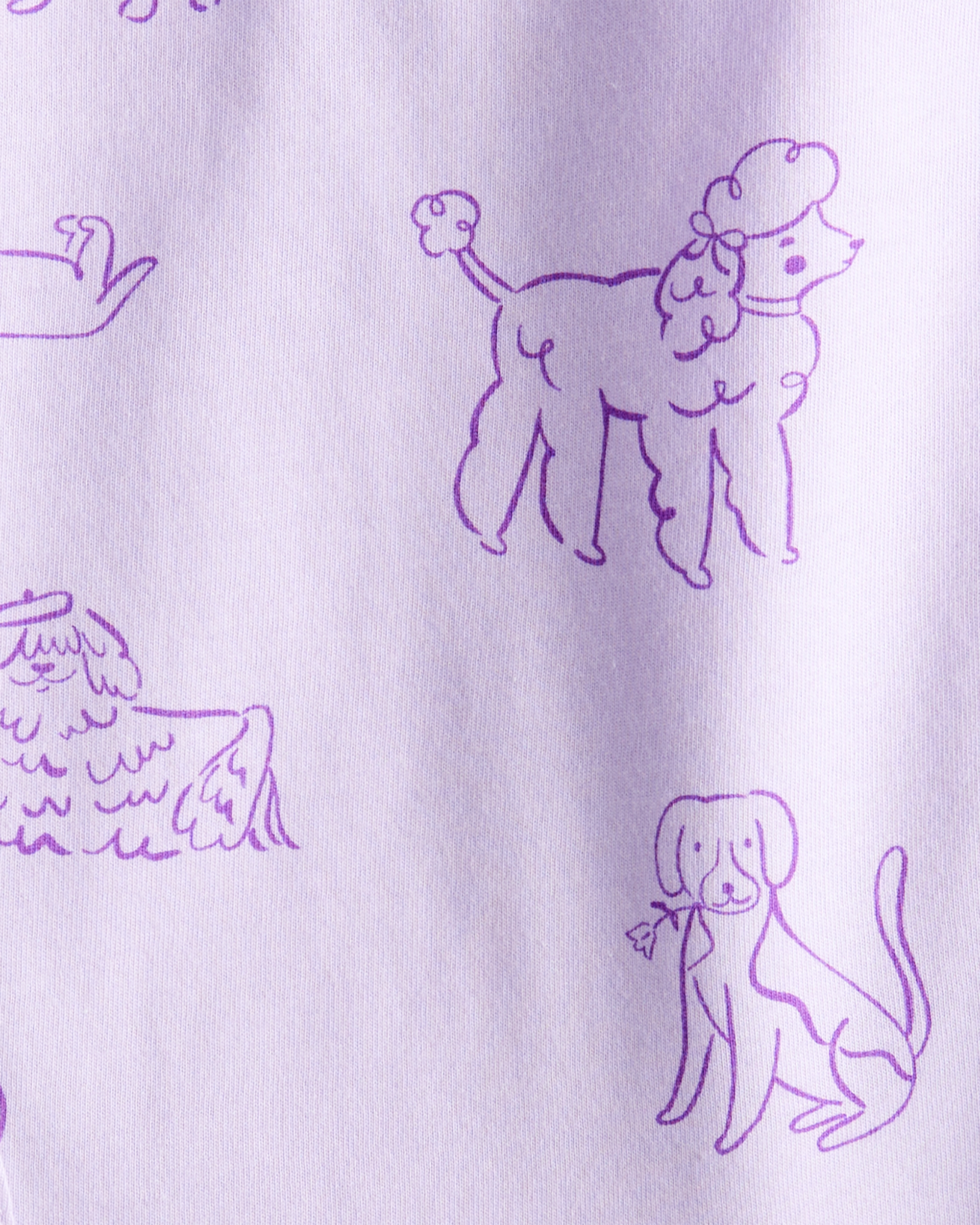 Baby Girl Dog Print Long-Sleeve Peplum Top - Purple