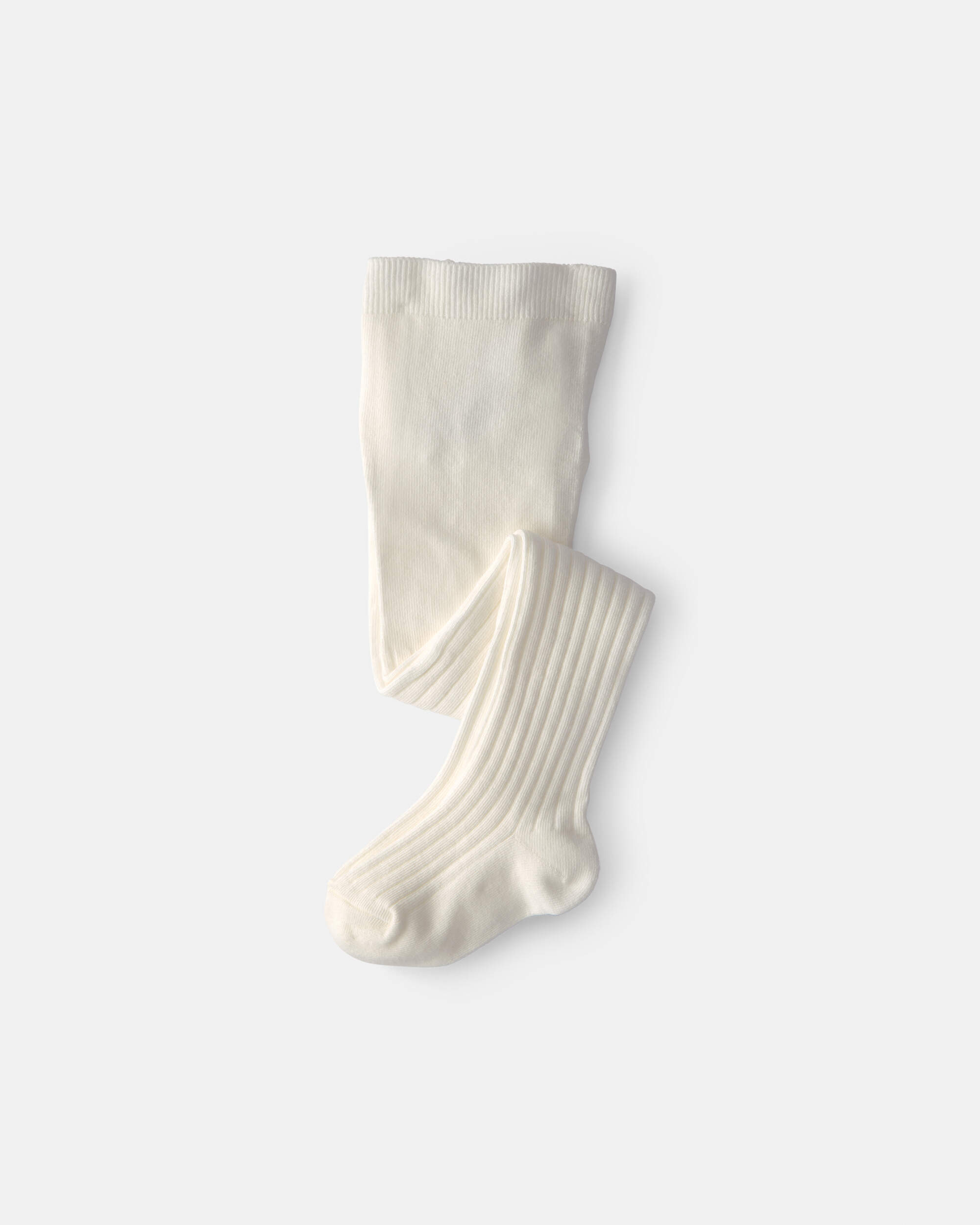 Girls Ribbed Tights – Ivory