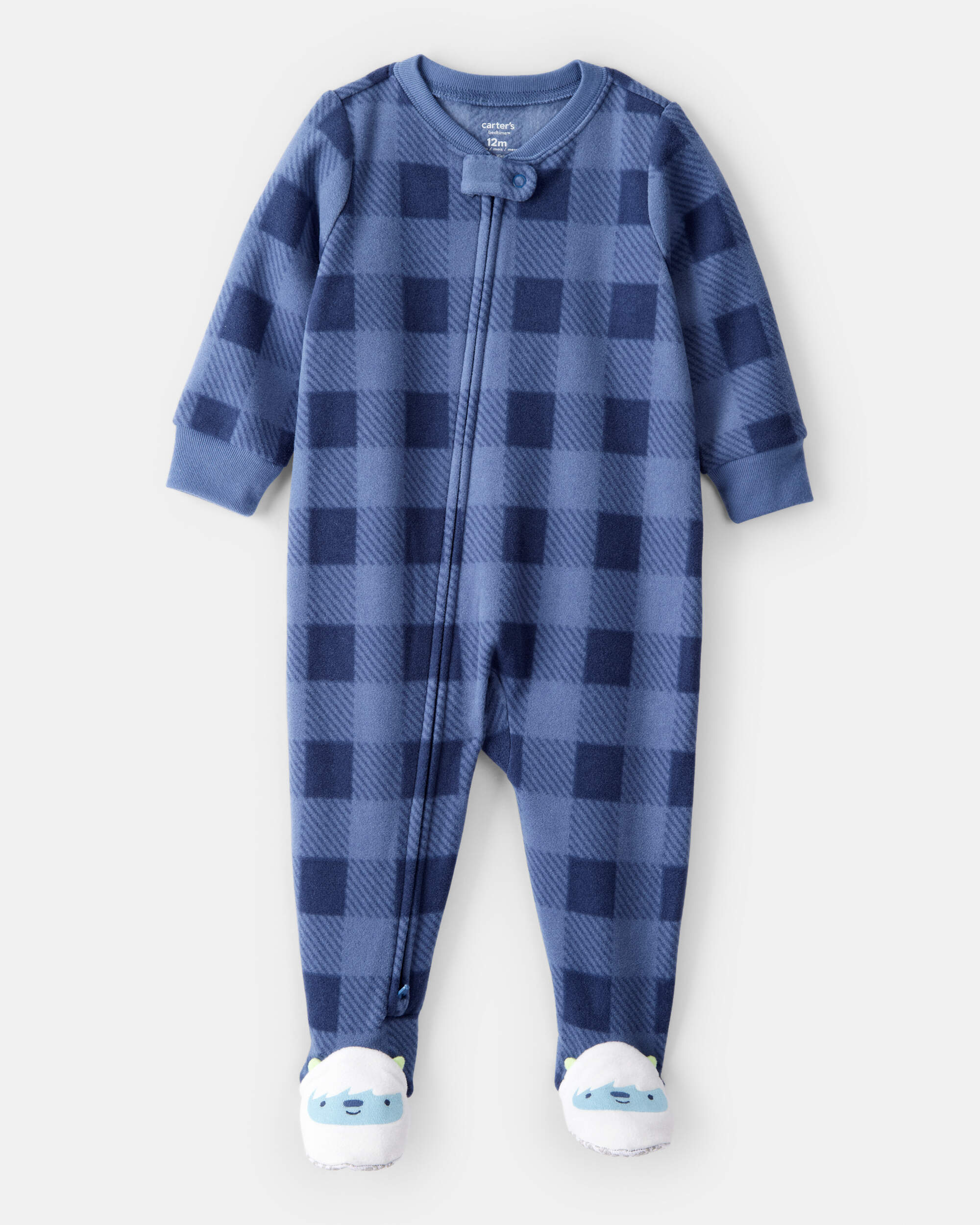 Baby Boy Yeti Plaid Loose Fit 1-Piece Pyjamas