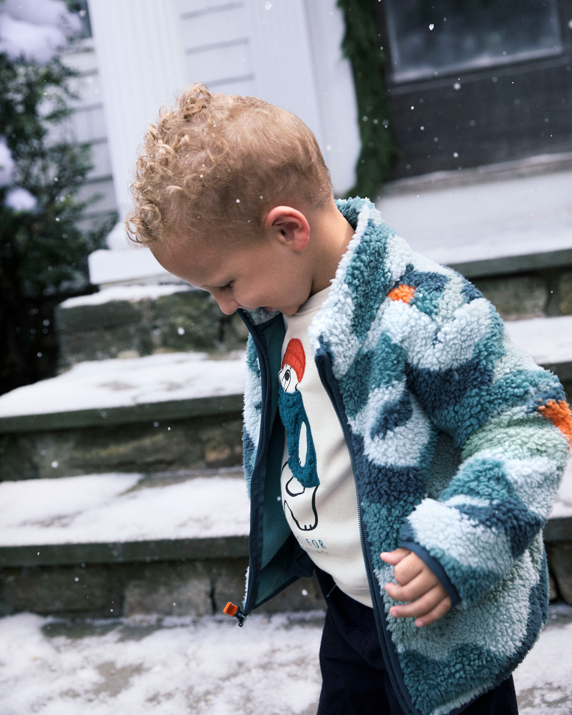 Toddler Boy Mountain Sherpa Zip-Up Jacket - Teal/Green