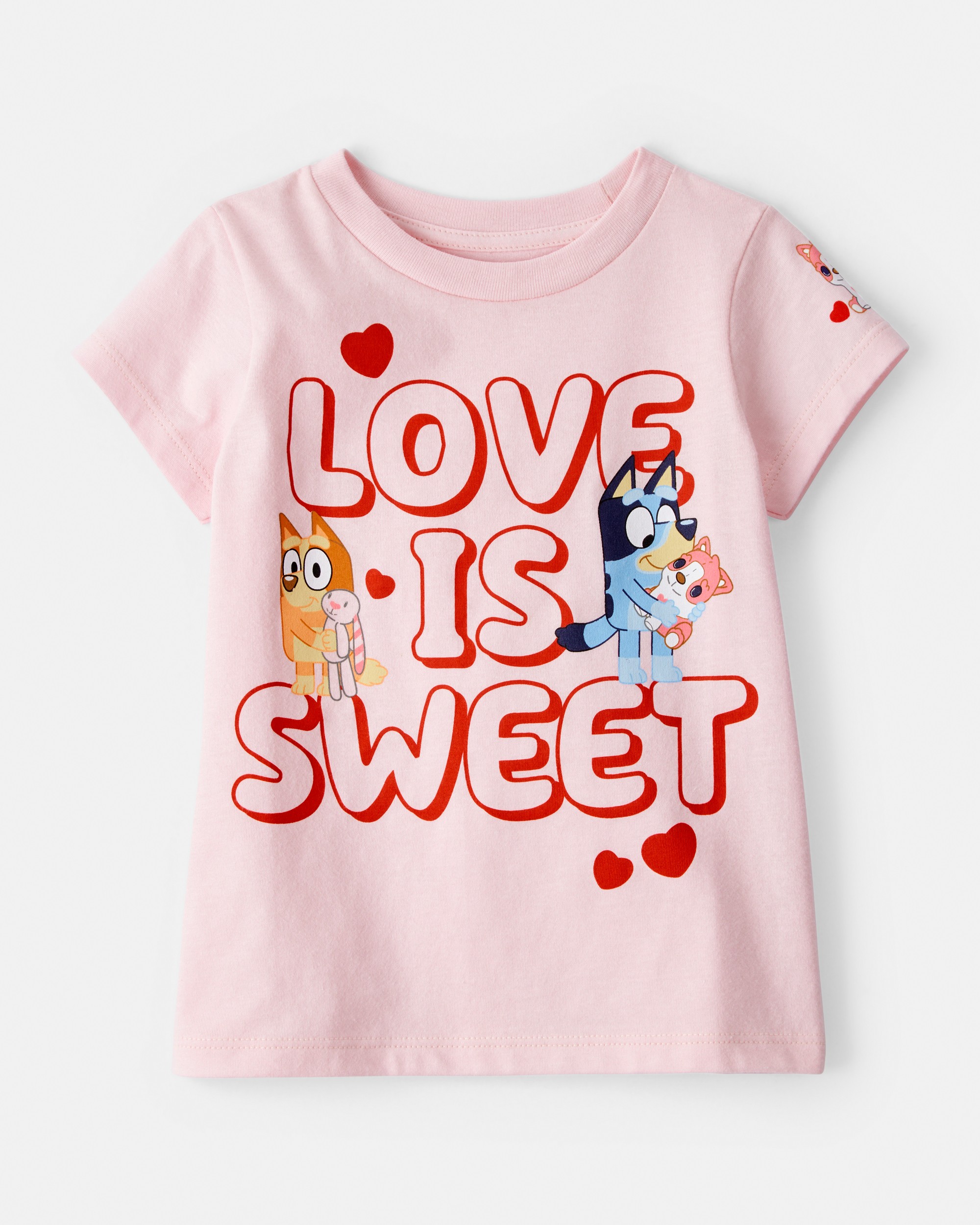 Toddler Girl Valentine's Day Bluey™ Short-Sleeve Graphic Tee - Pink