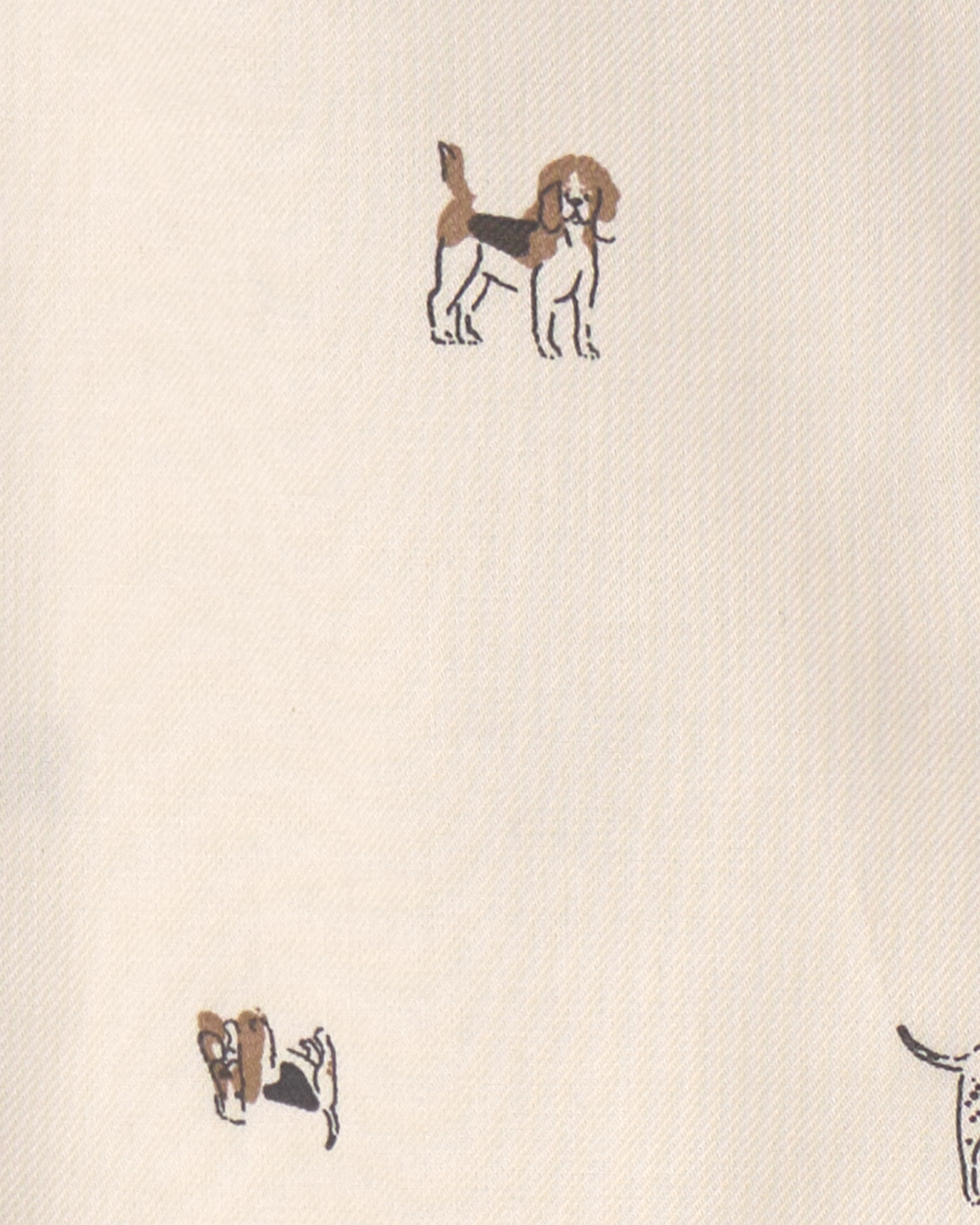 Toddler Boy Dog Long-Sleeve Button-Down Shirt - Cream