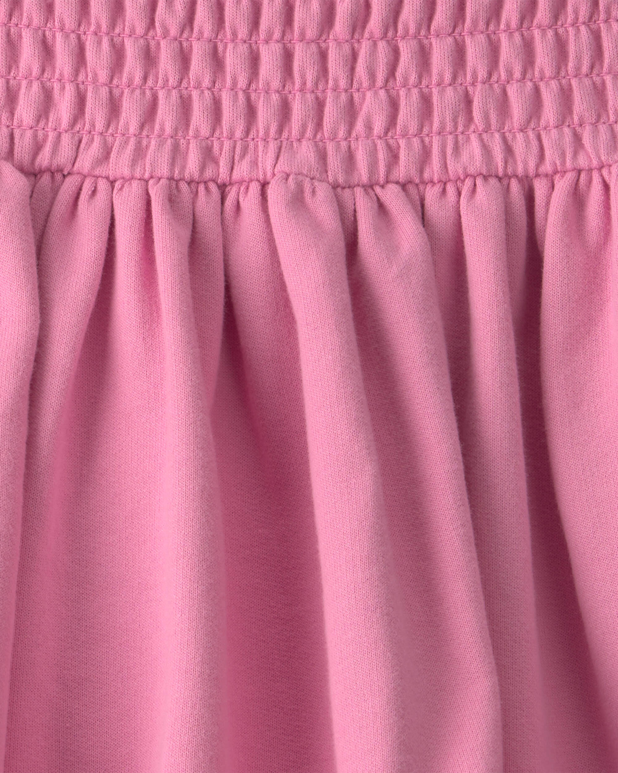 Girls French Terry Smocked Skort - Pink