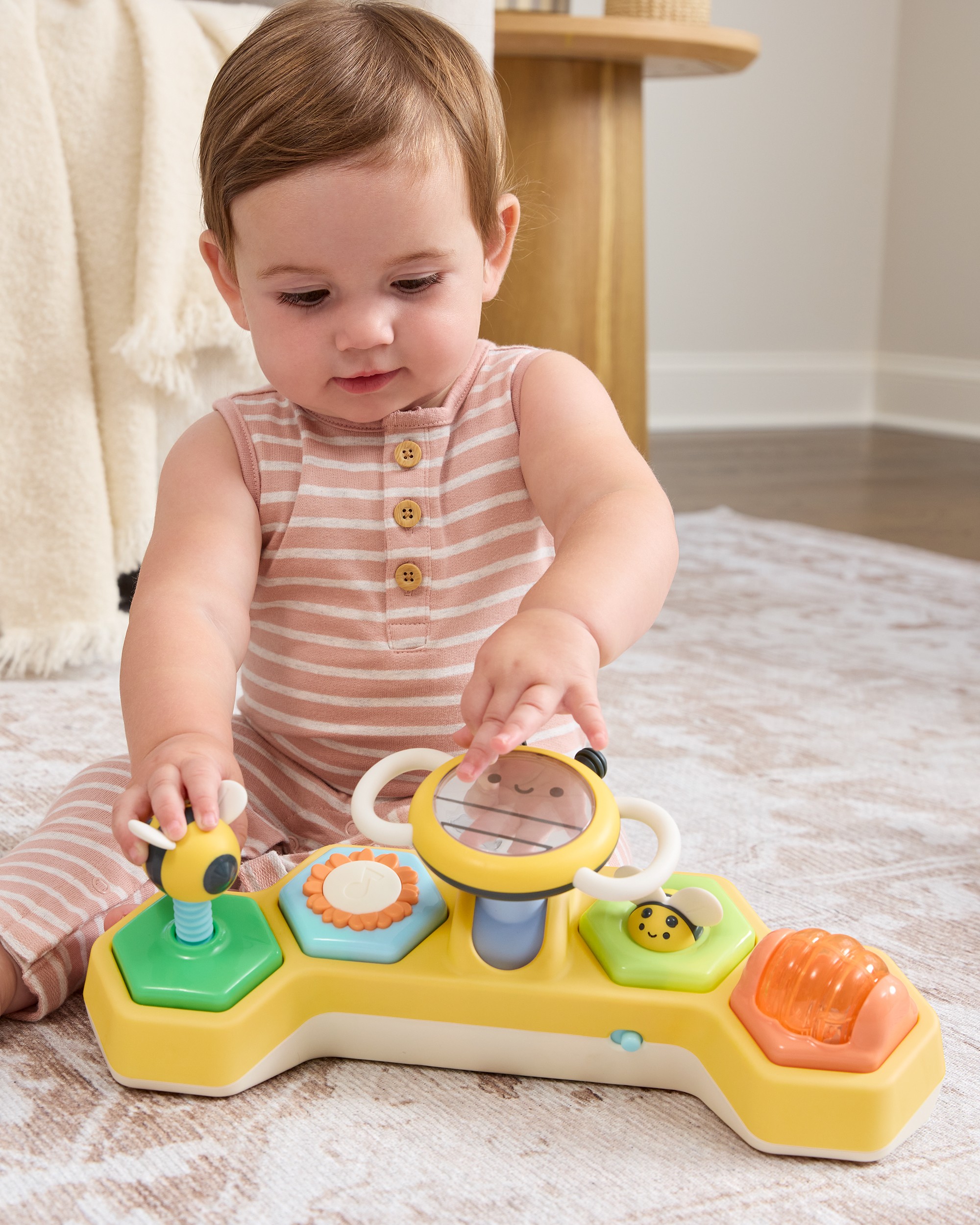 Baby Farmstand See & Bee Steering Wheel & Tummy Time Baby Toy