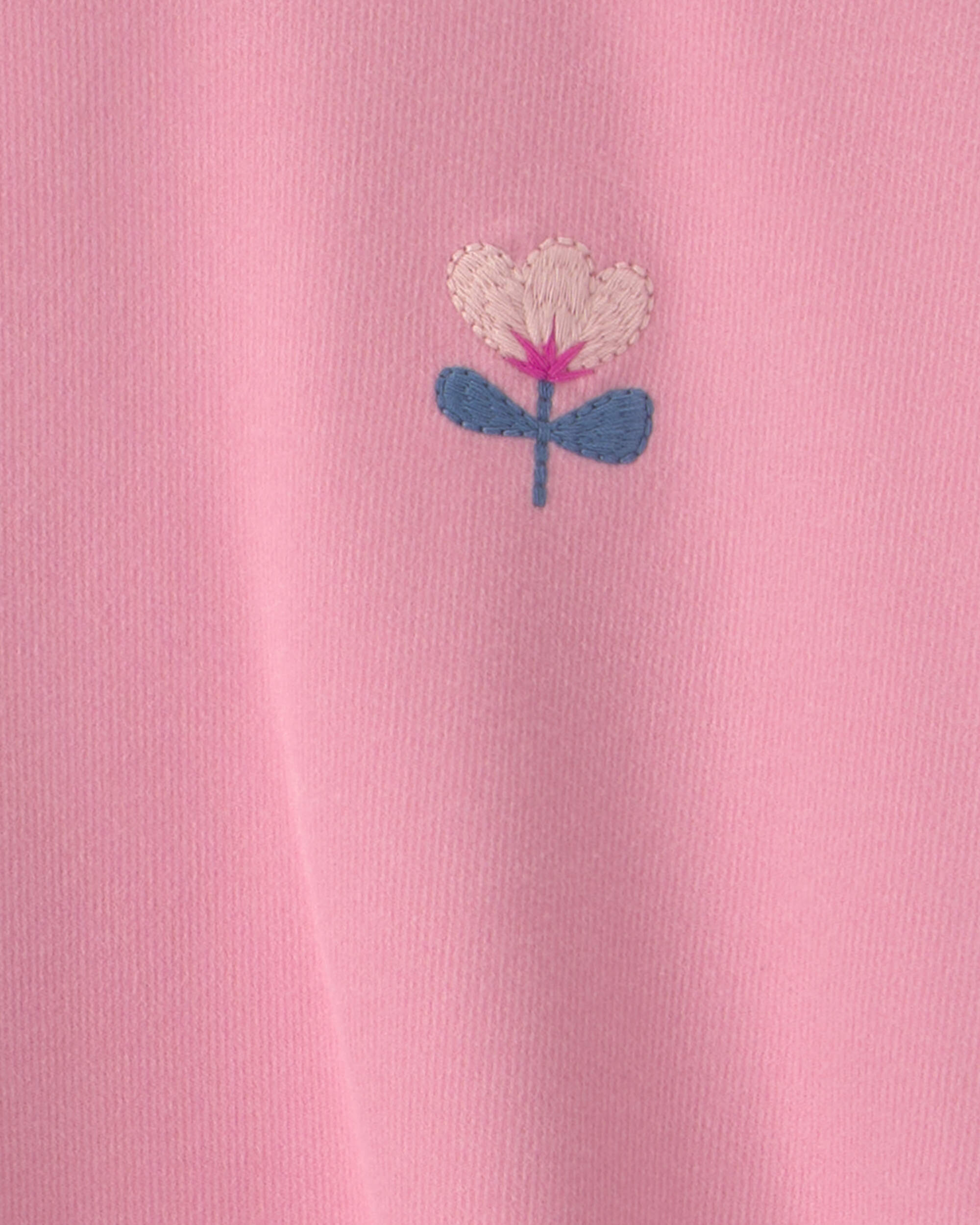 Girls Flower Long-Sleeve Top - Pink