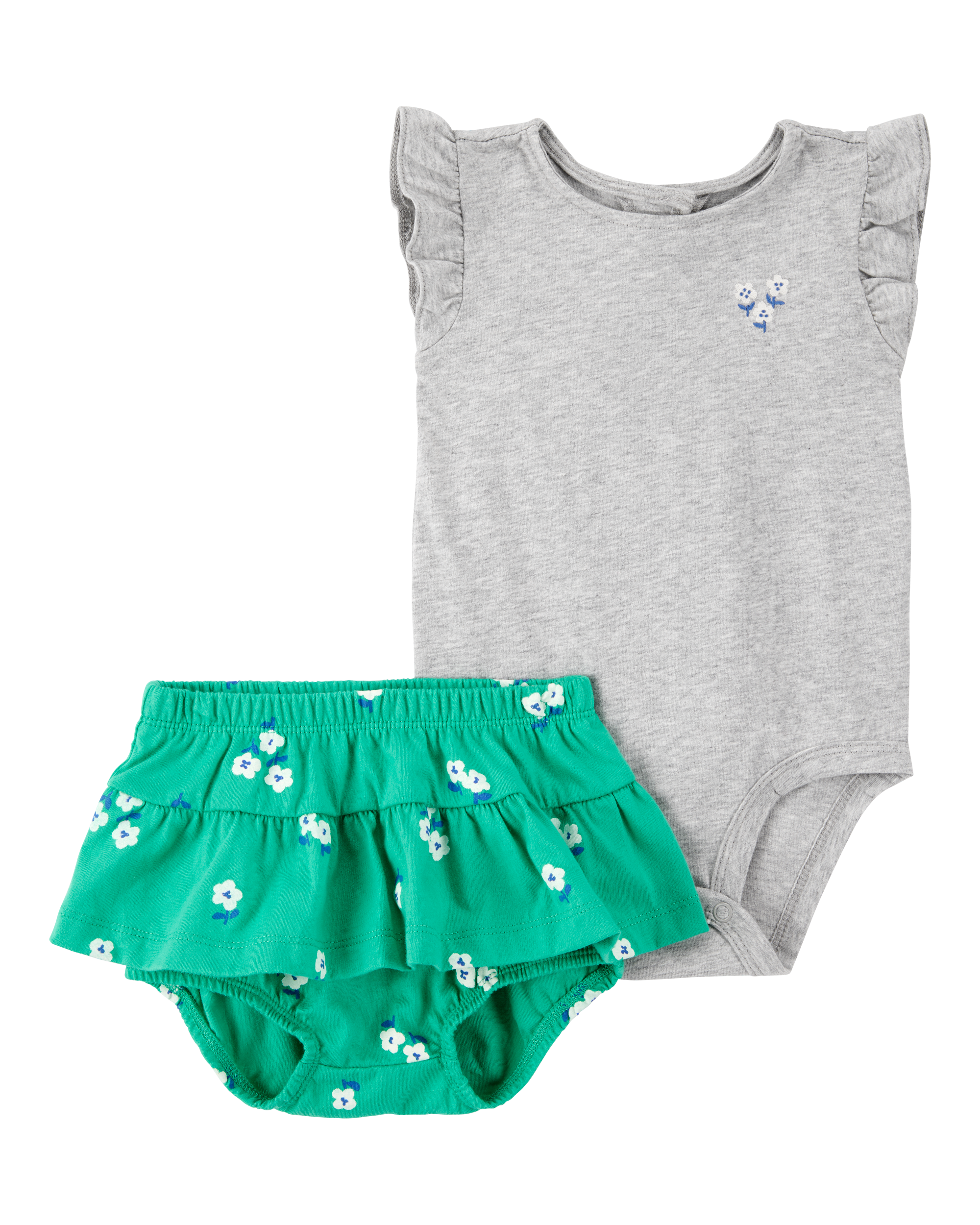 Baby 2-Piece Floral Bodysuit & Diaper Cover Set