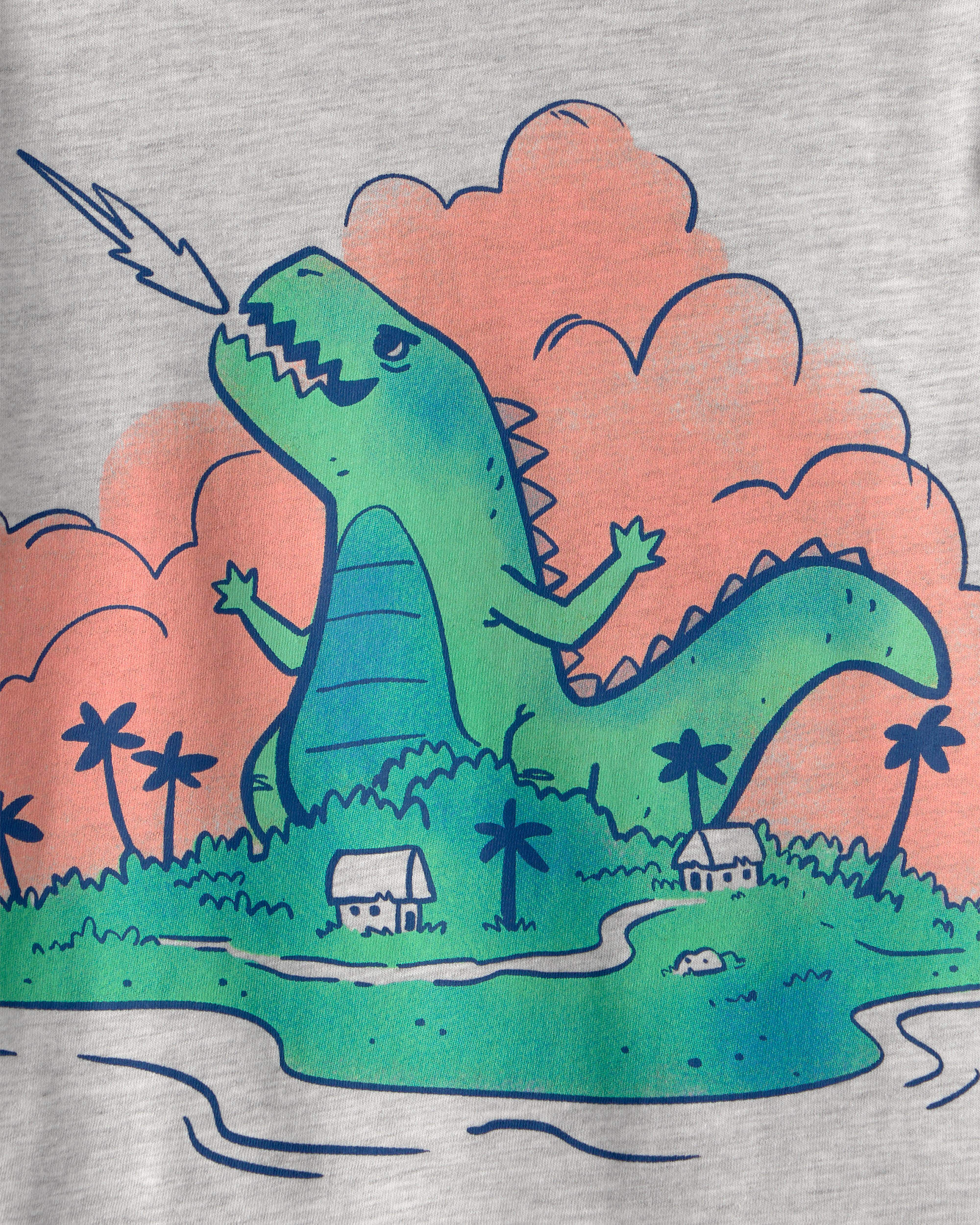 Toddler Boy Dinosaur Graphic Tee - Grey