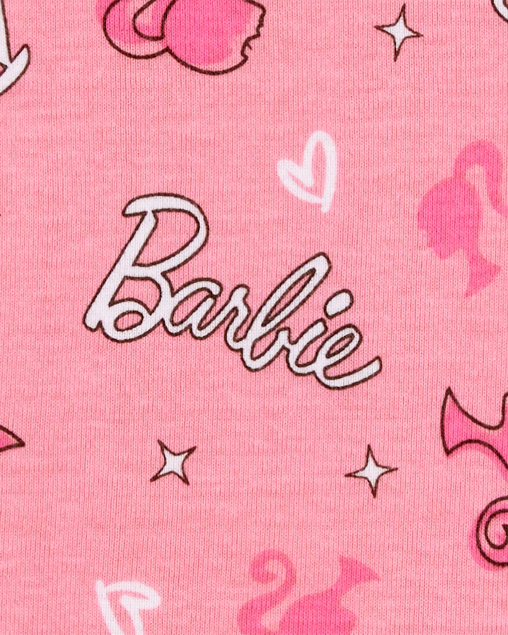 Kid Barbie Snug Fit Cotton 2-Piece Pyjamas - Pink