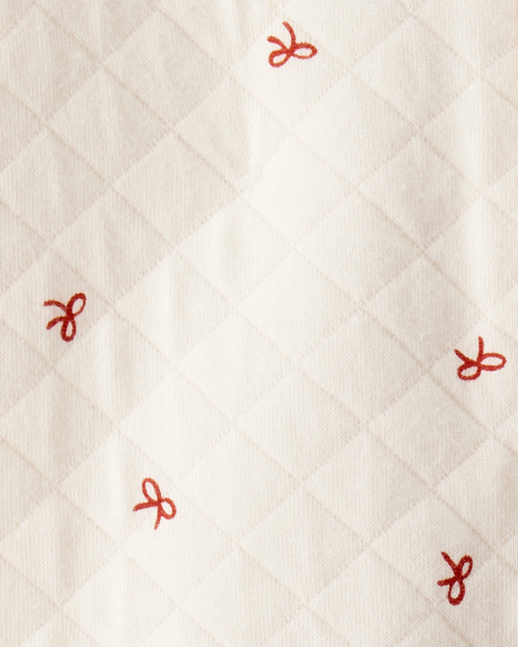 Baby Quilted Bow Print Sleep & Play Made with Organic Cotton
