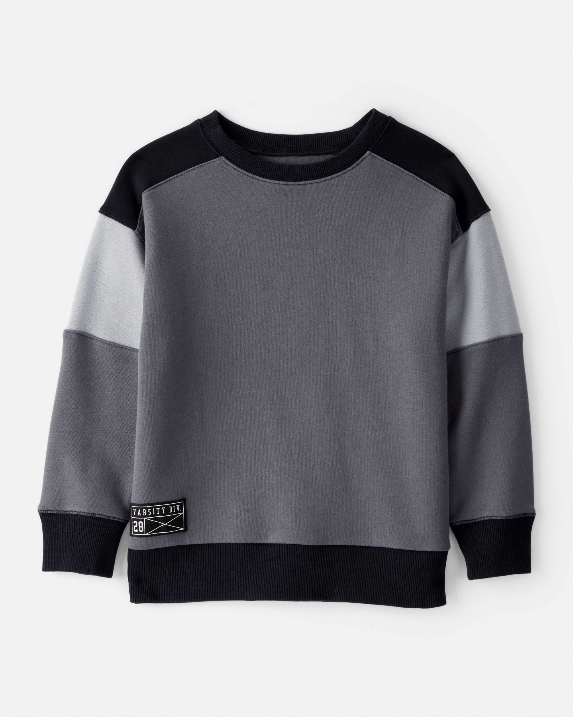 Boys Colour-Block Pullover Sweatshirt - Black