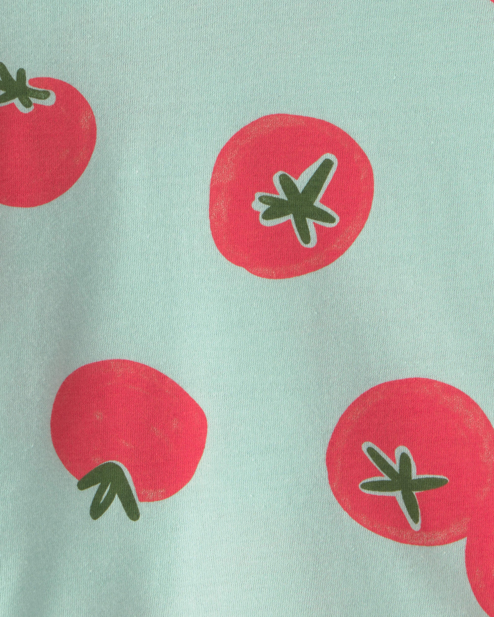Baby Boy Tomato Print Graphic Tee - Green