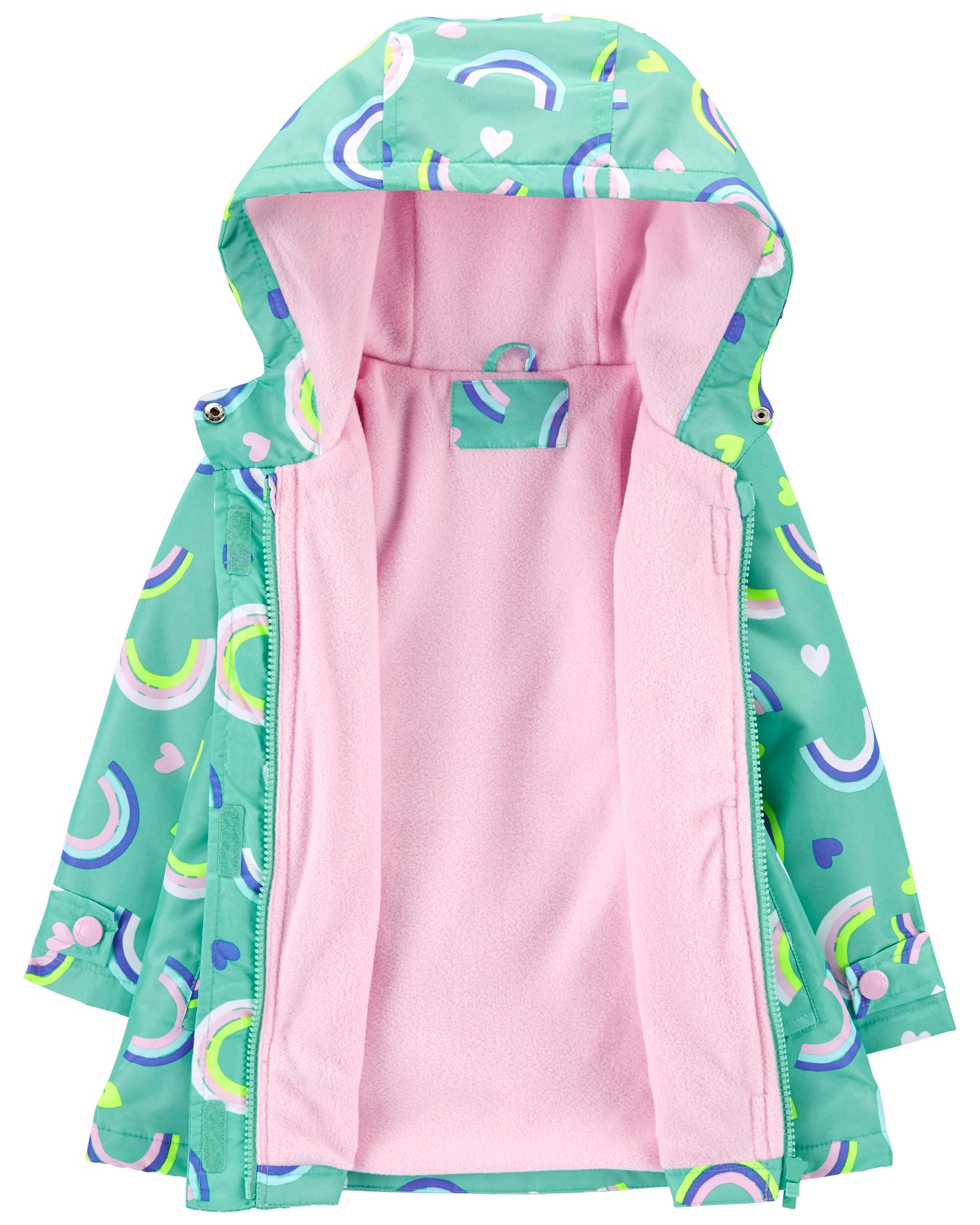FleeceLined Rainbow Rain Jacket