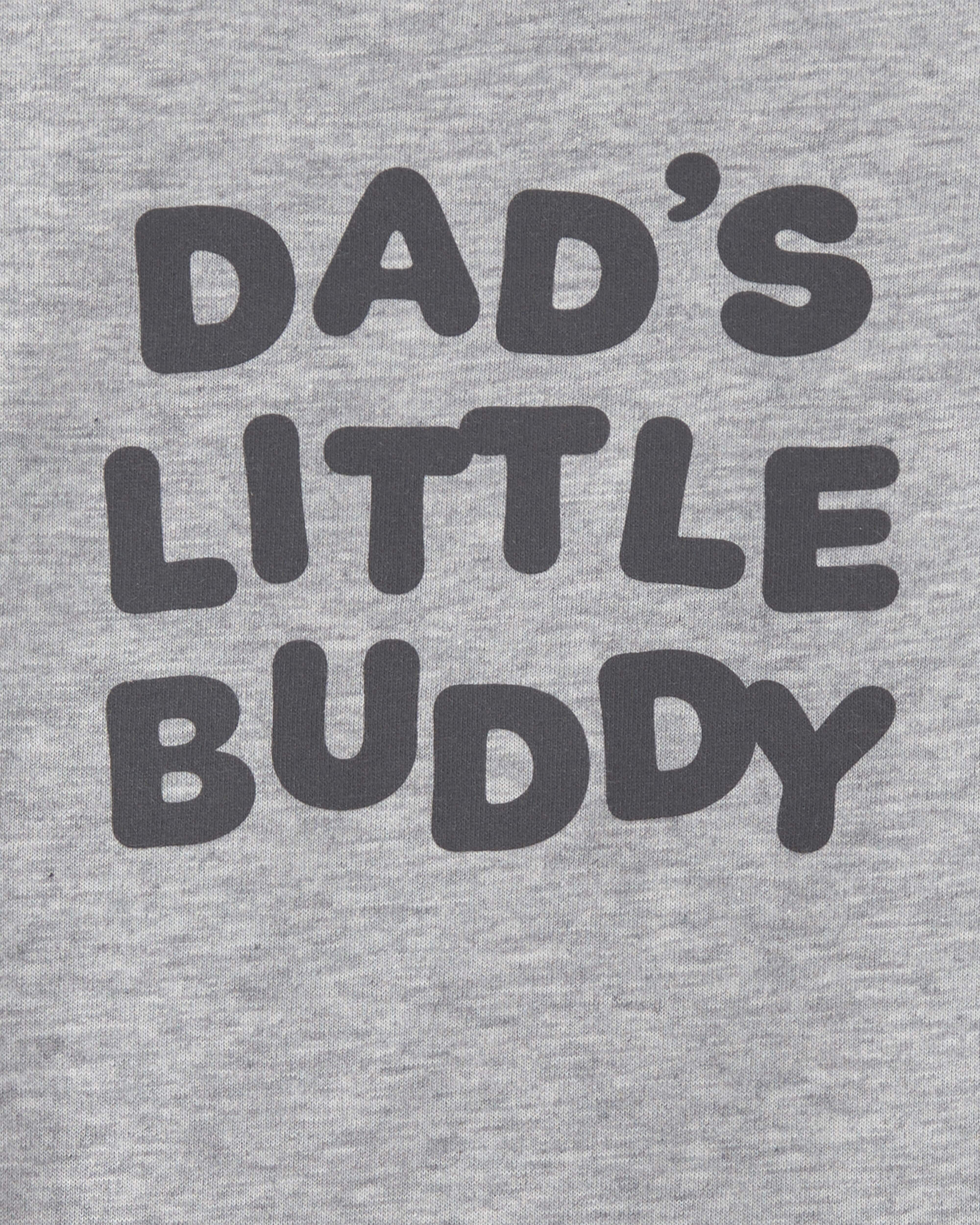 Baby Boy 'Dad's Little Buddy' Short-Sleeve Graphic Bodysuit - Grey