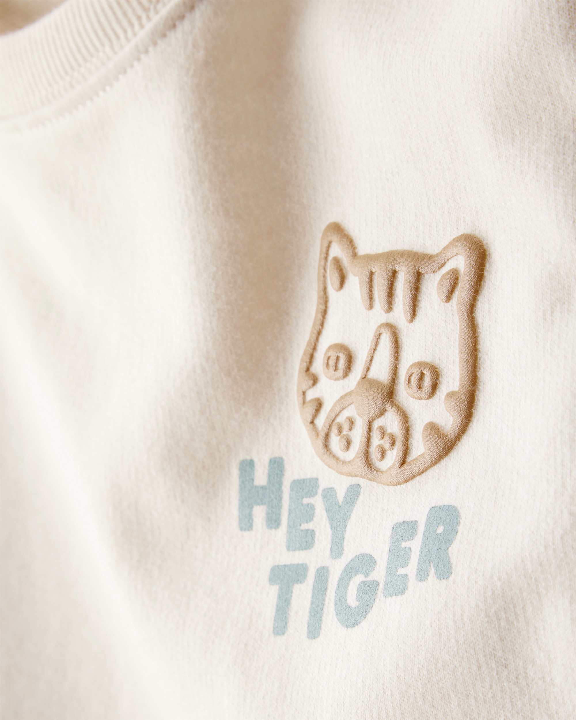 Toddler Boy Hey Tiger' French Terry Sweatshirt & Pant Set - Blue/Cream