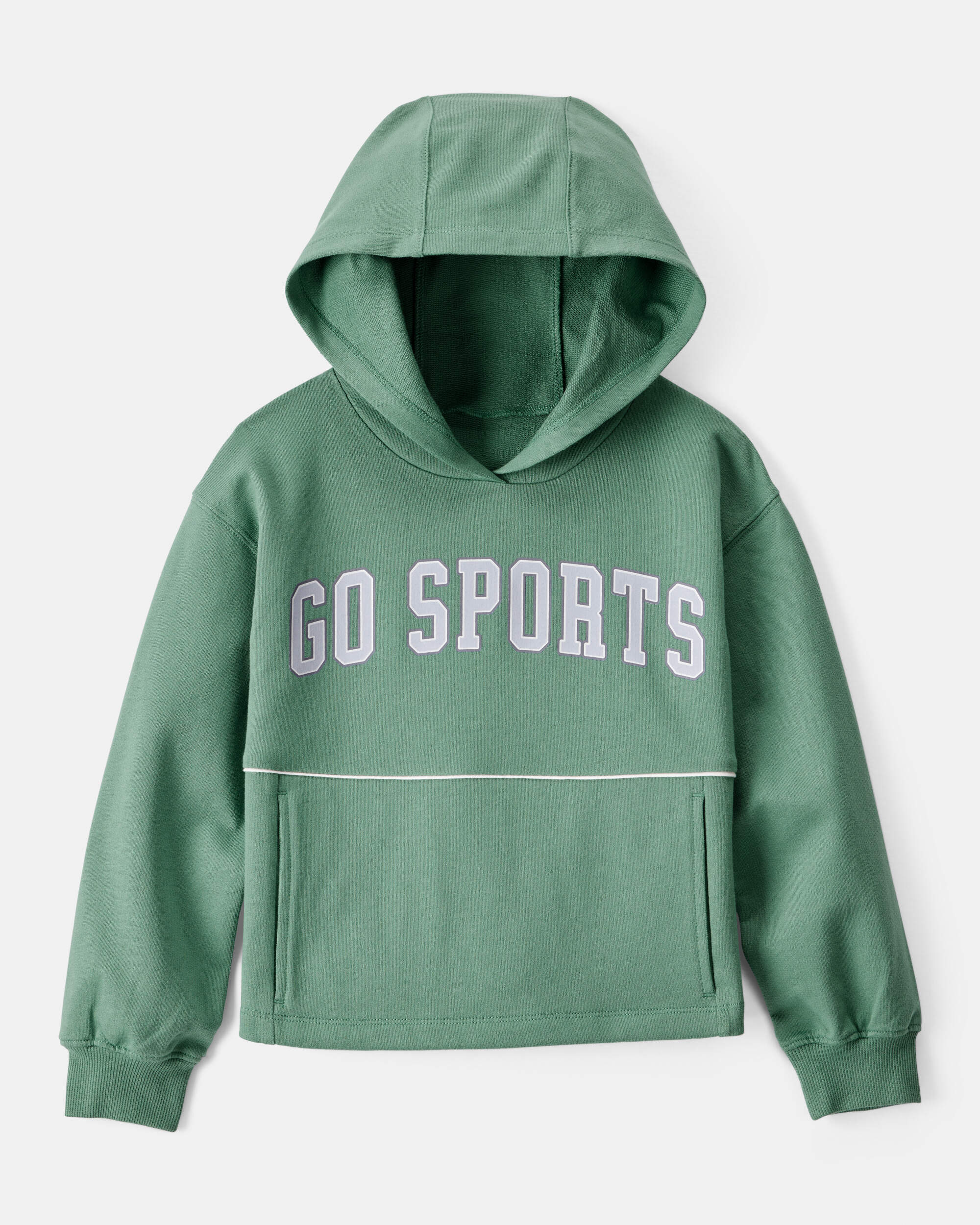 Girls Go Sports Cotton Long-Sleeve Hoodie - Green