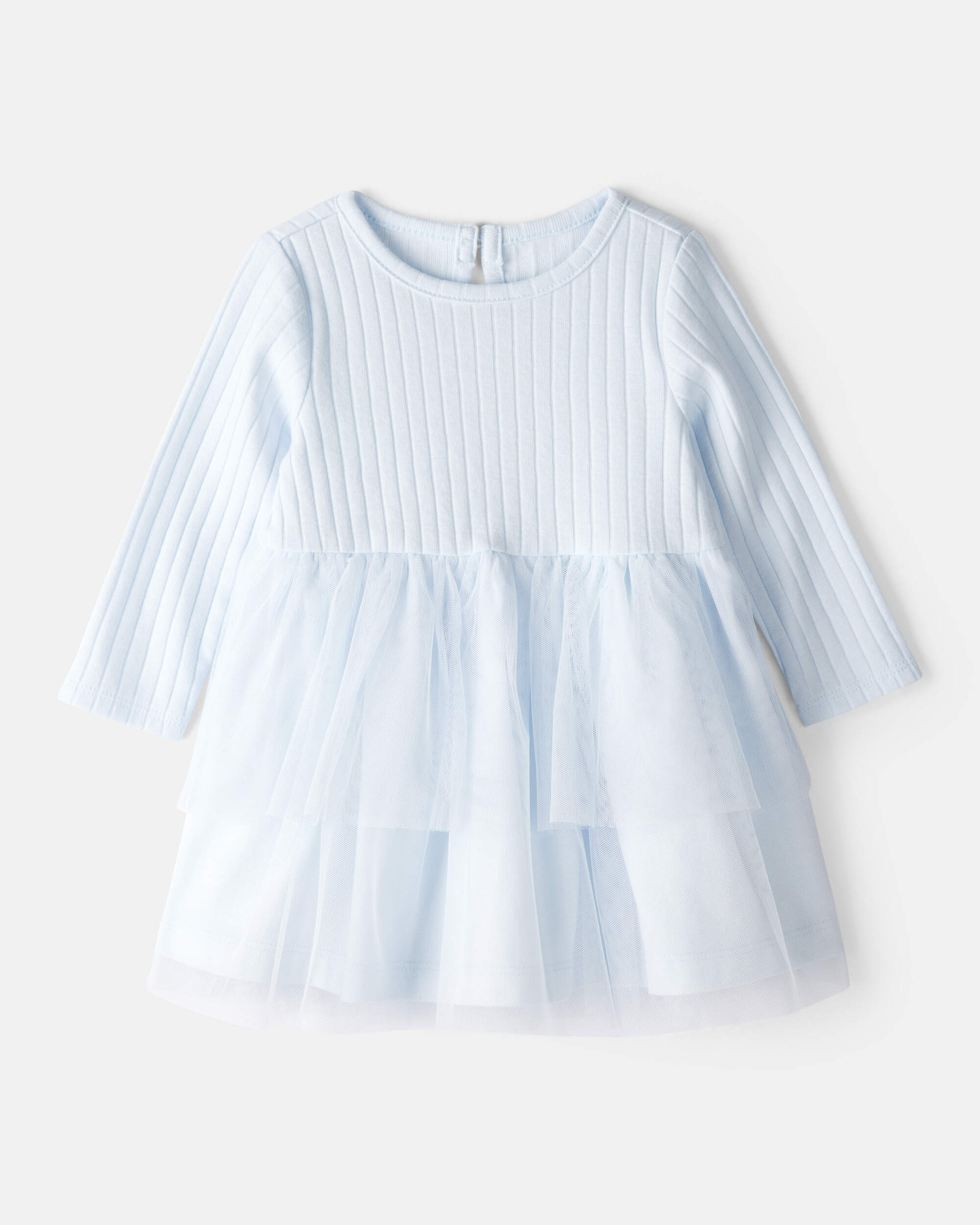 Baby Girl Tulle Long-Sleeve Dress - Blue