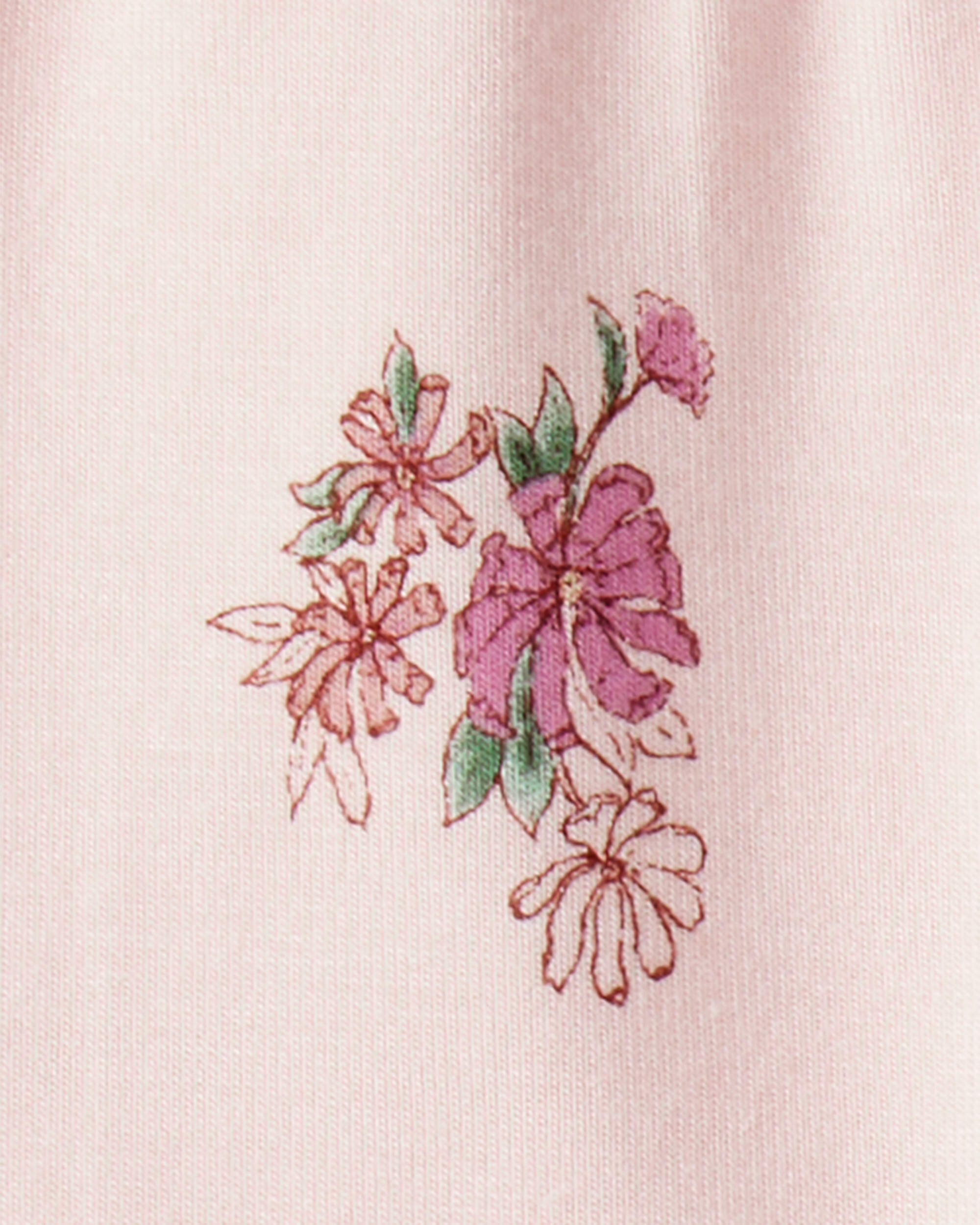 Baby Girl 2-Pack Deer & Floral Print PurelySoft Pull-On Pants - Red/Pink