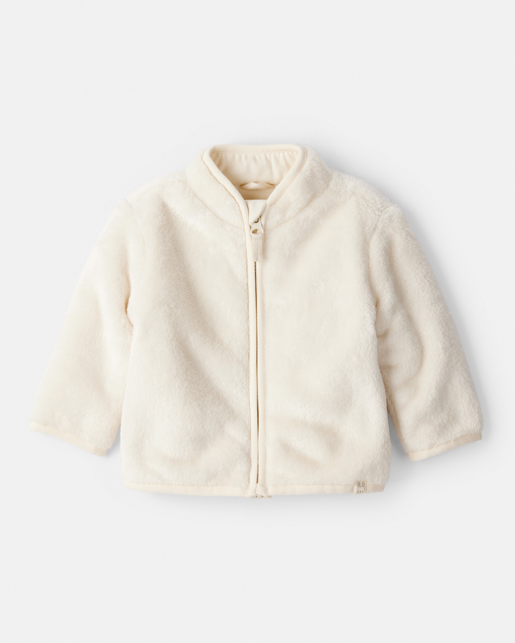 Baby Girl Sherpa Zip-Up Jacket - Ivory