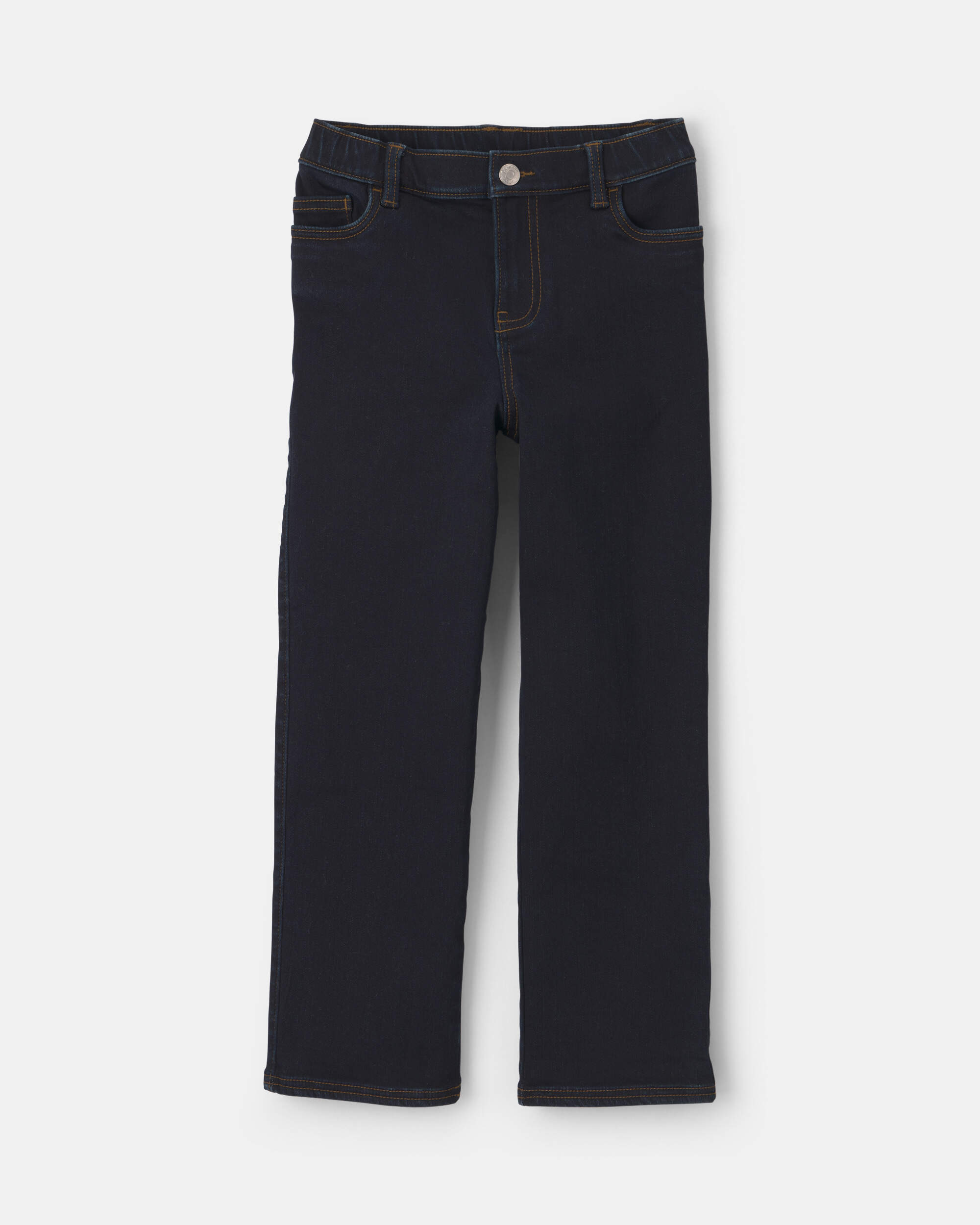 Boys Fleece-Lined Relaxed Jeans - Dark Wash, , hi-res