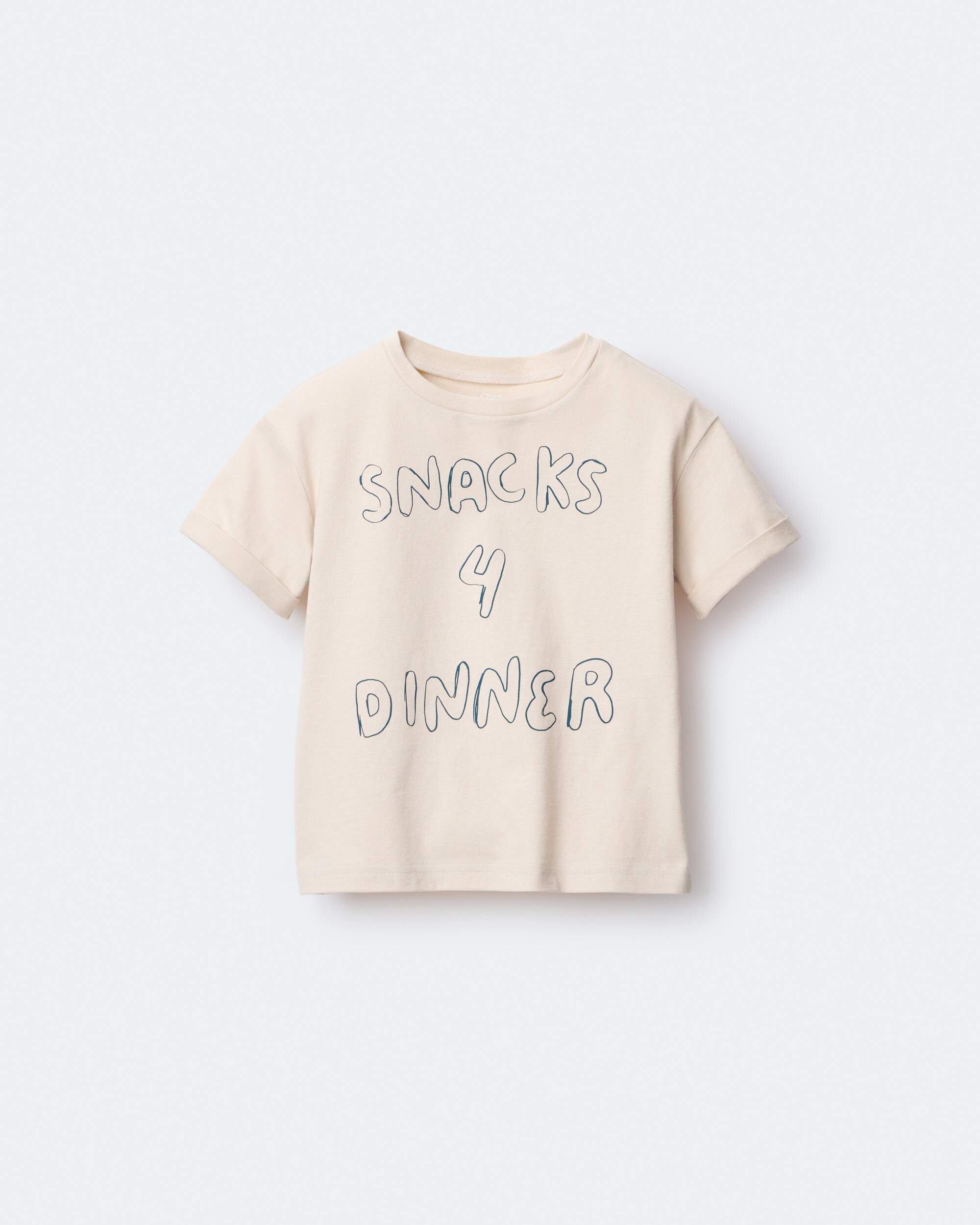 Toddler Snacks 4 Dinner Short-Sleeve Graphic Tee - Khaki