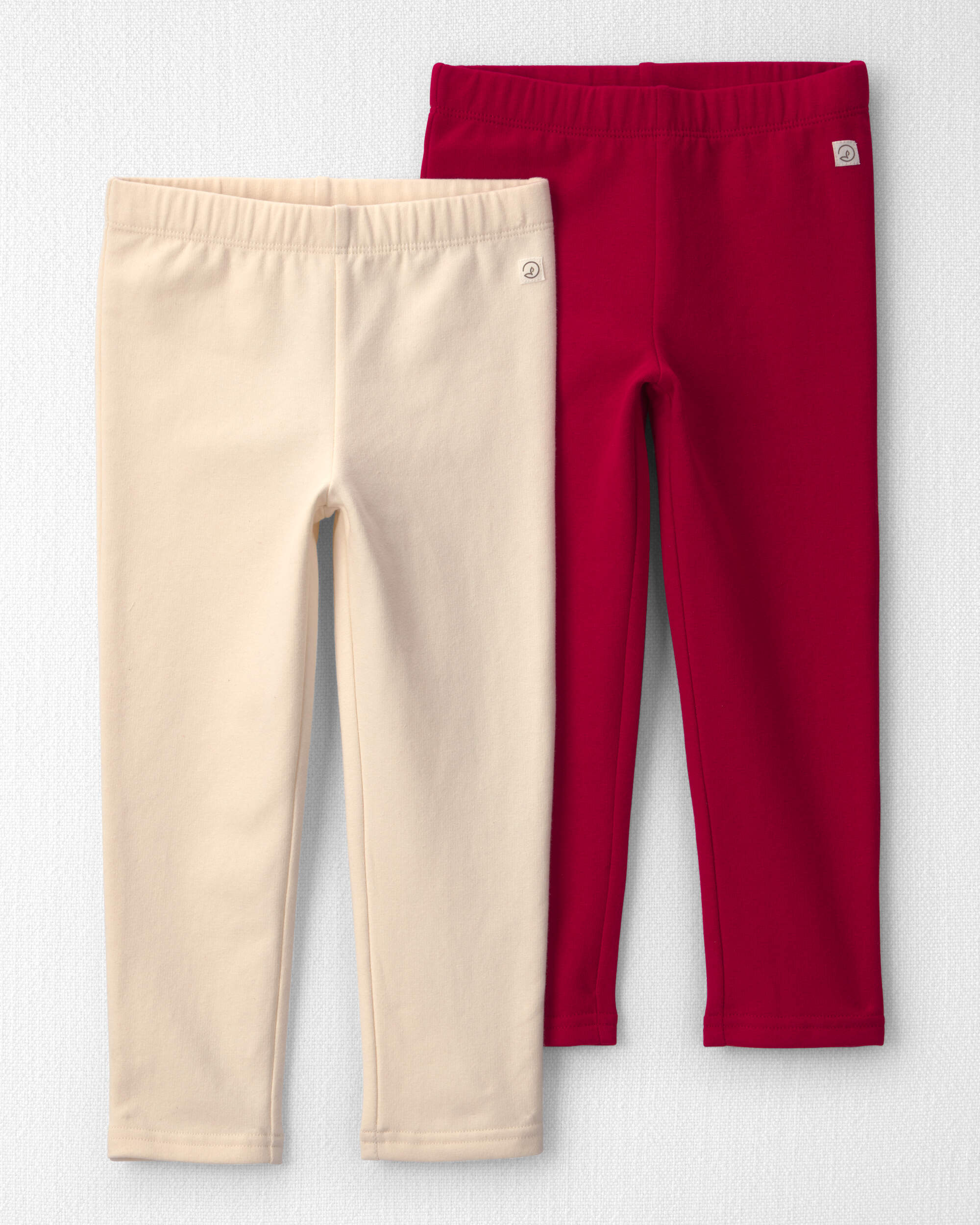 Toddler Girl 2-Pack Fleece Leggings Made with Organic Cotton