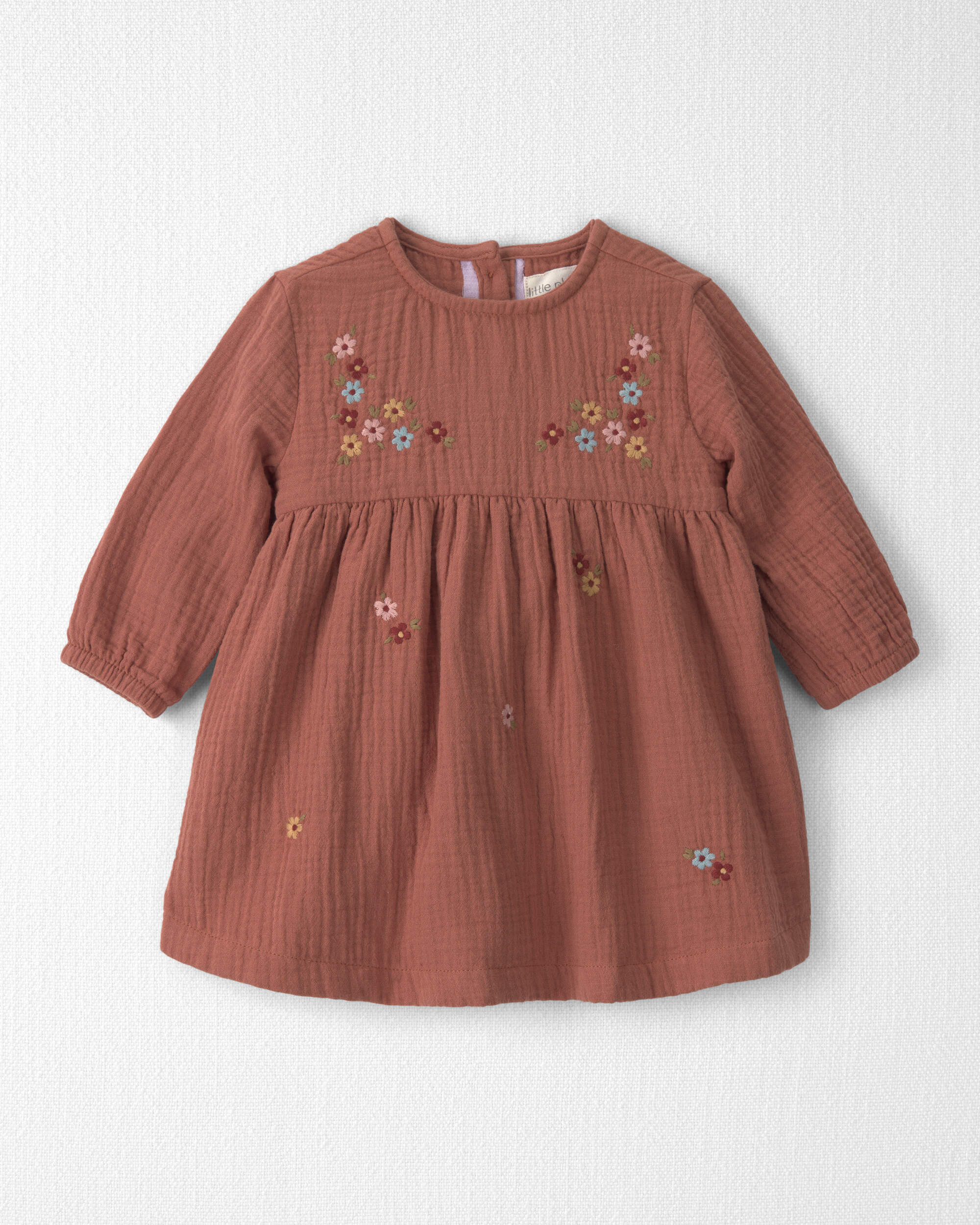 Baby Girl Organic Cotton Embroidered Gauze Dress