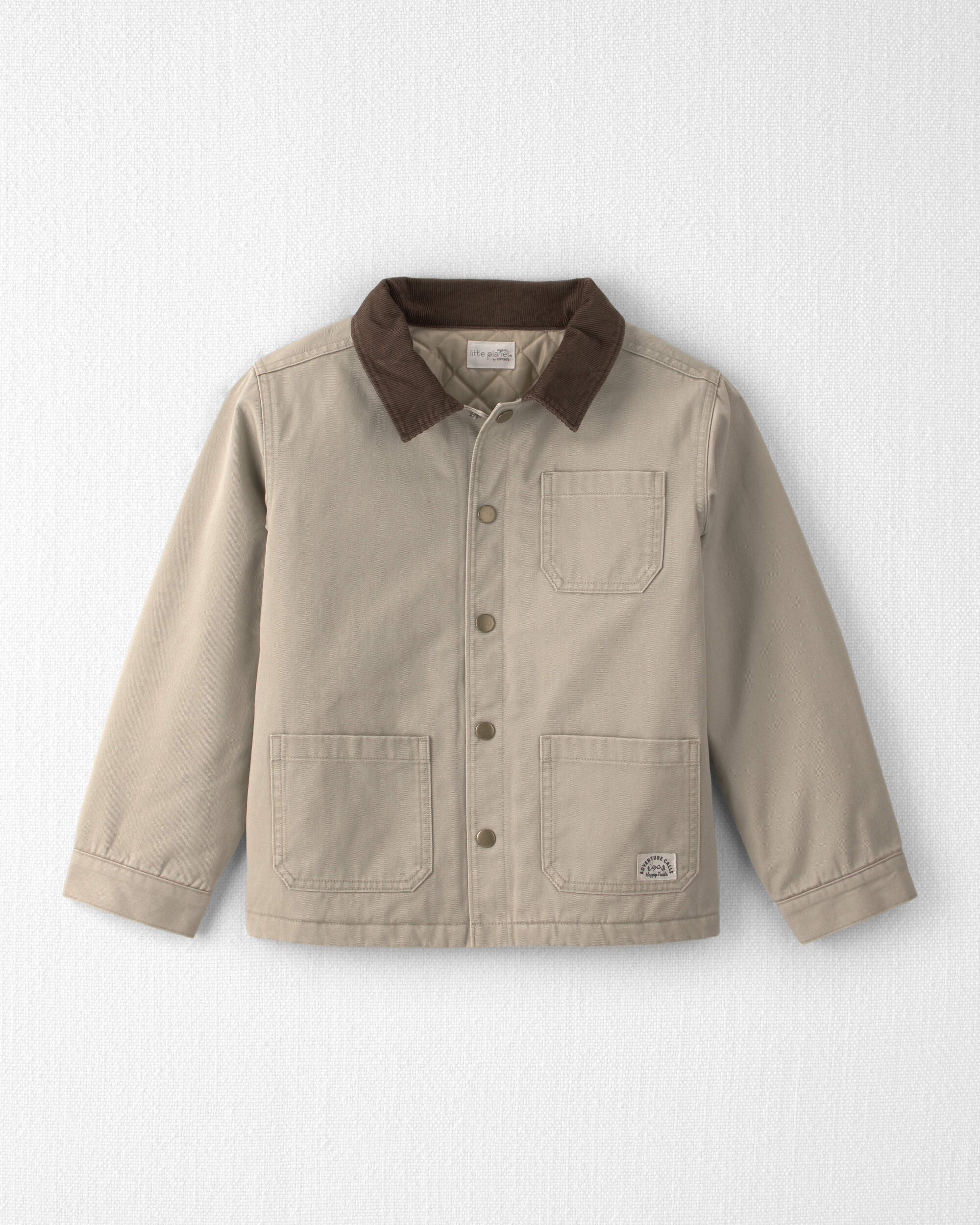 Kids Organic Cotton Twill Barn Jacket - Khaki