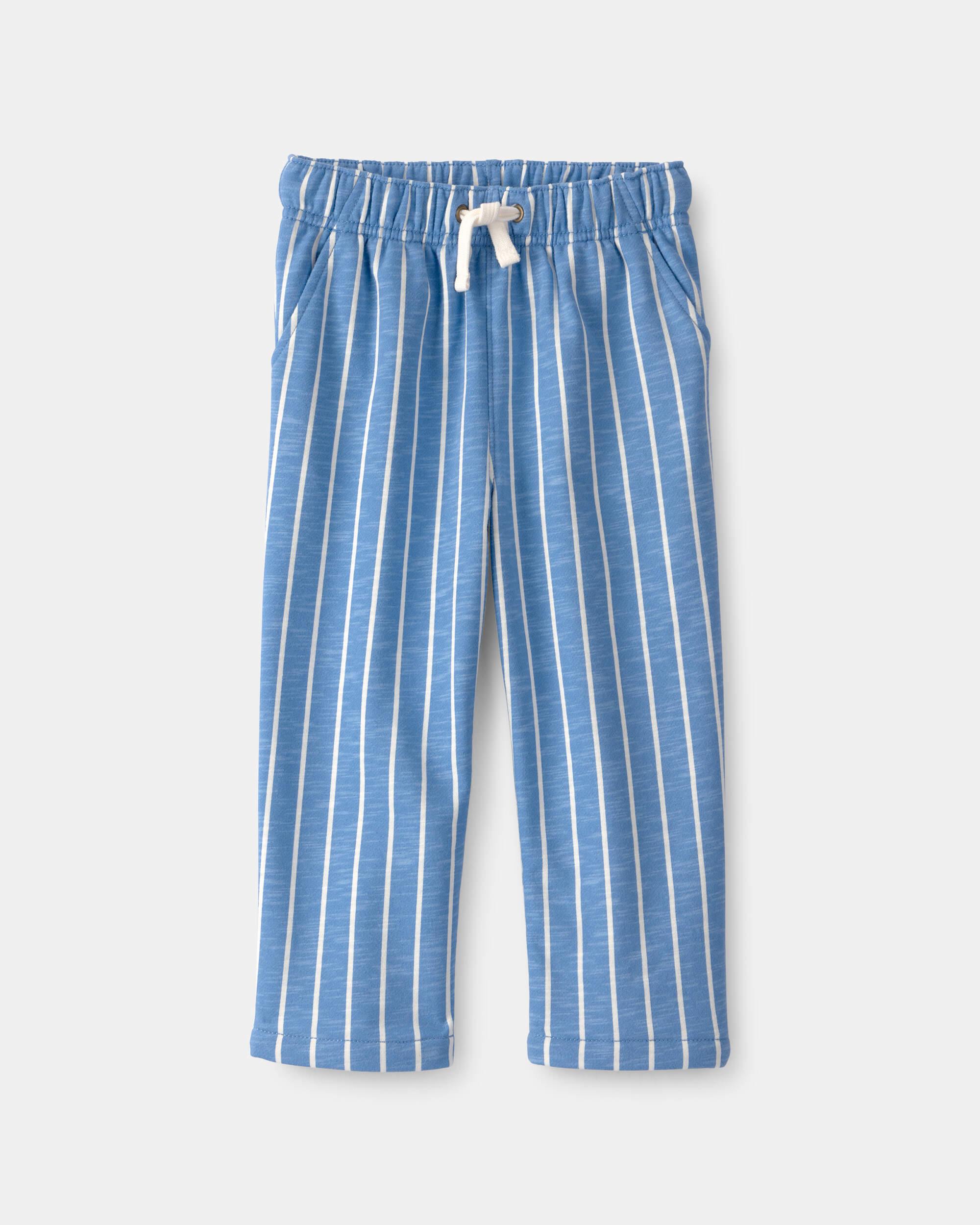 Toddler Striped French Terry Pants - Blue/White