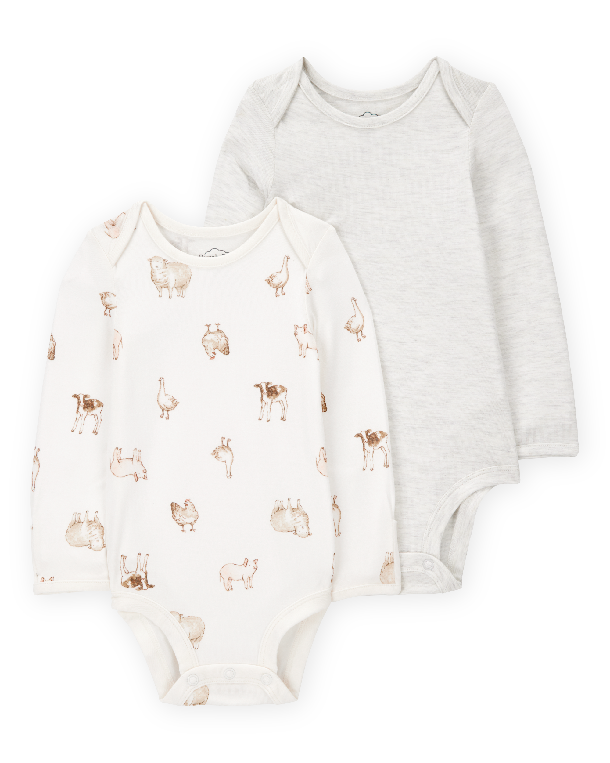 Baby 2-Pack Animal Print Long-Sleeve Bodysuits
