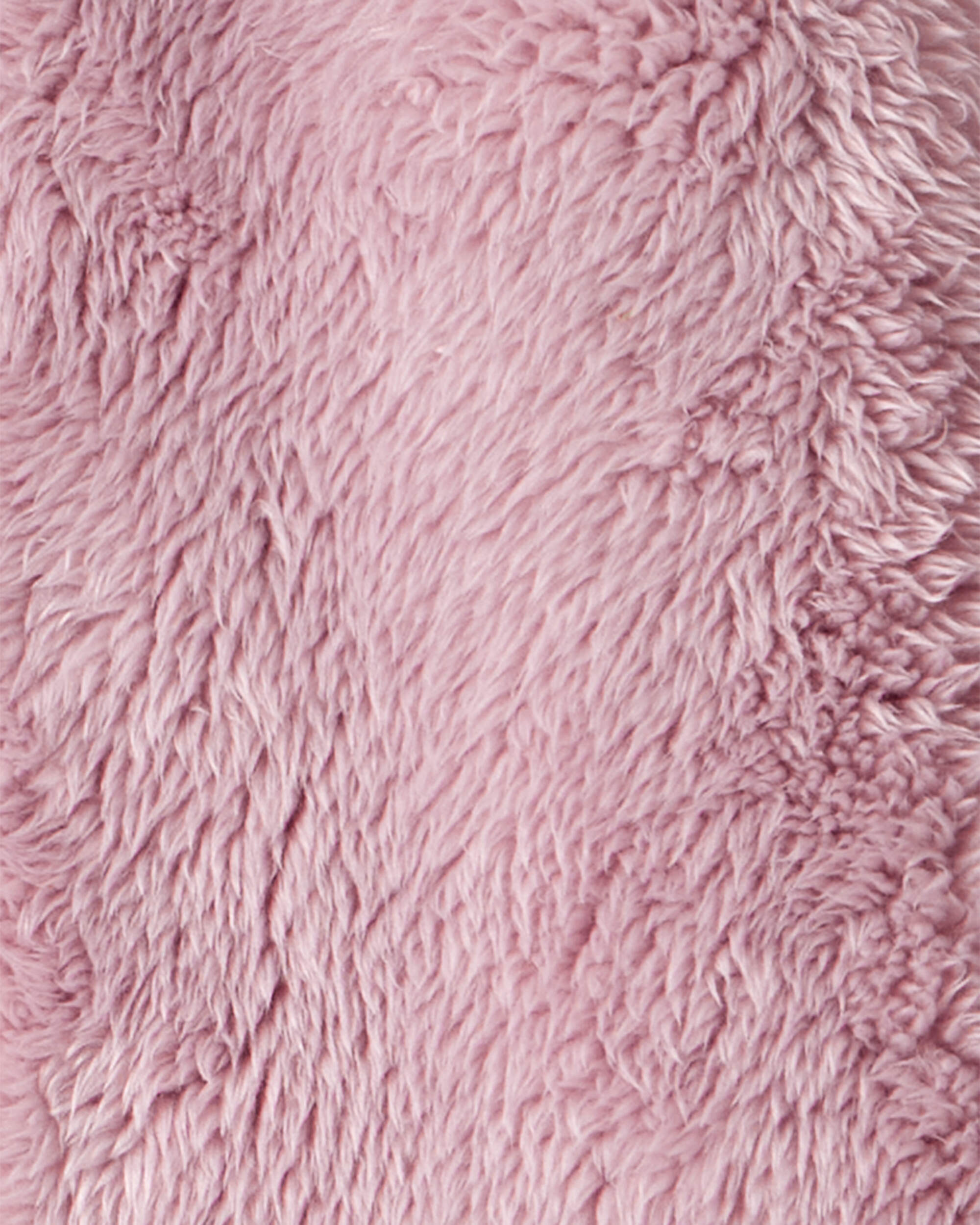 Baby Girl Sherpa Long-Sleeve Hooded Jumpsuit - Pink