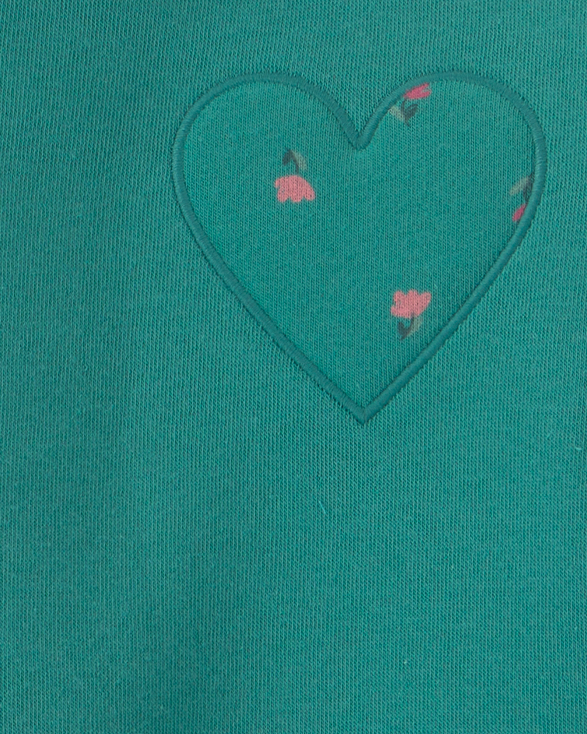 Toddler Girl 2-Piece Heart & Floral Fleece Long-Sleeve Top Pant Set - Green