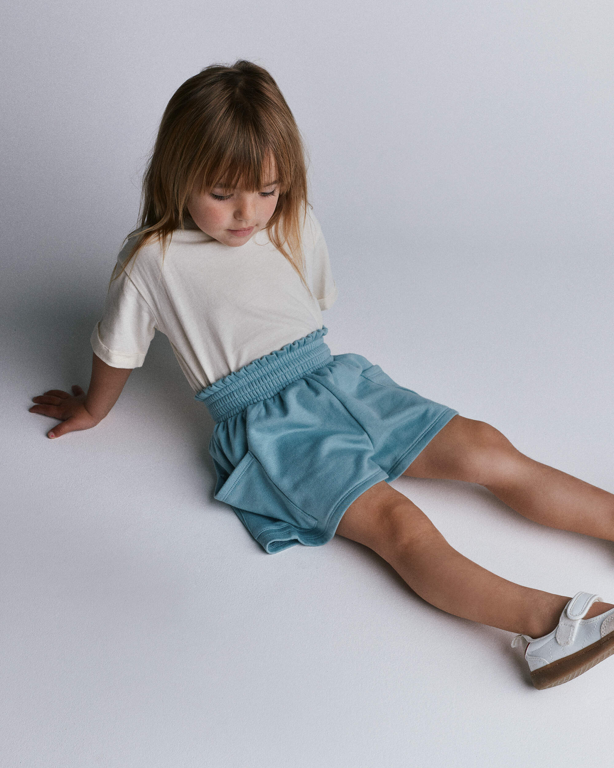 Toddler Girl Swing Short with Pockets - Pale Blue