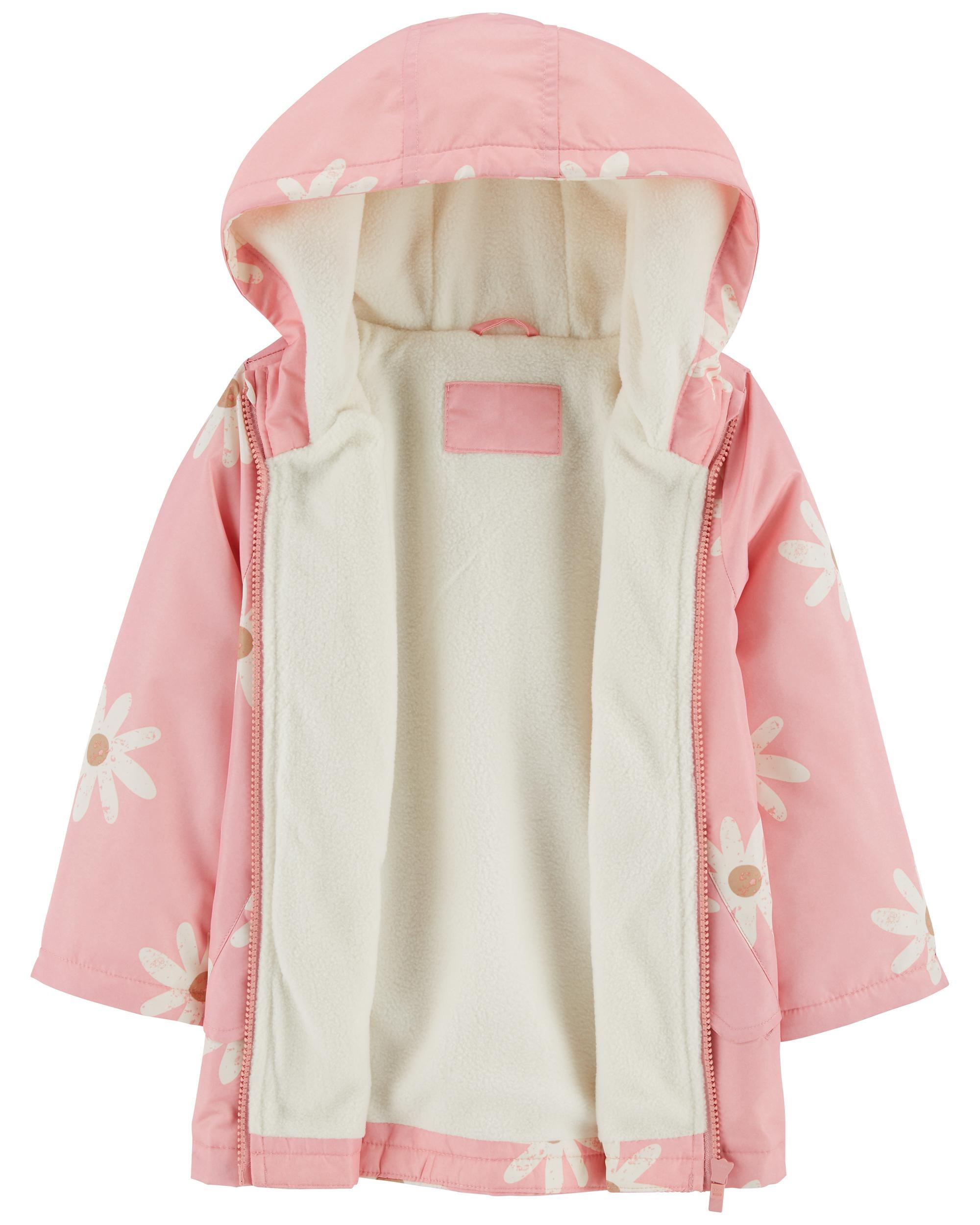 Girls fleece lined rain jacket sale