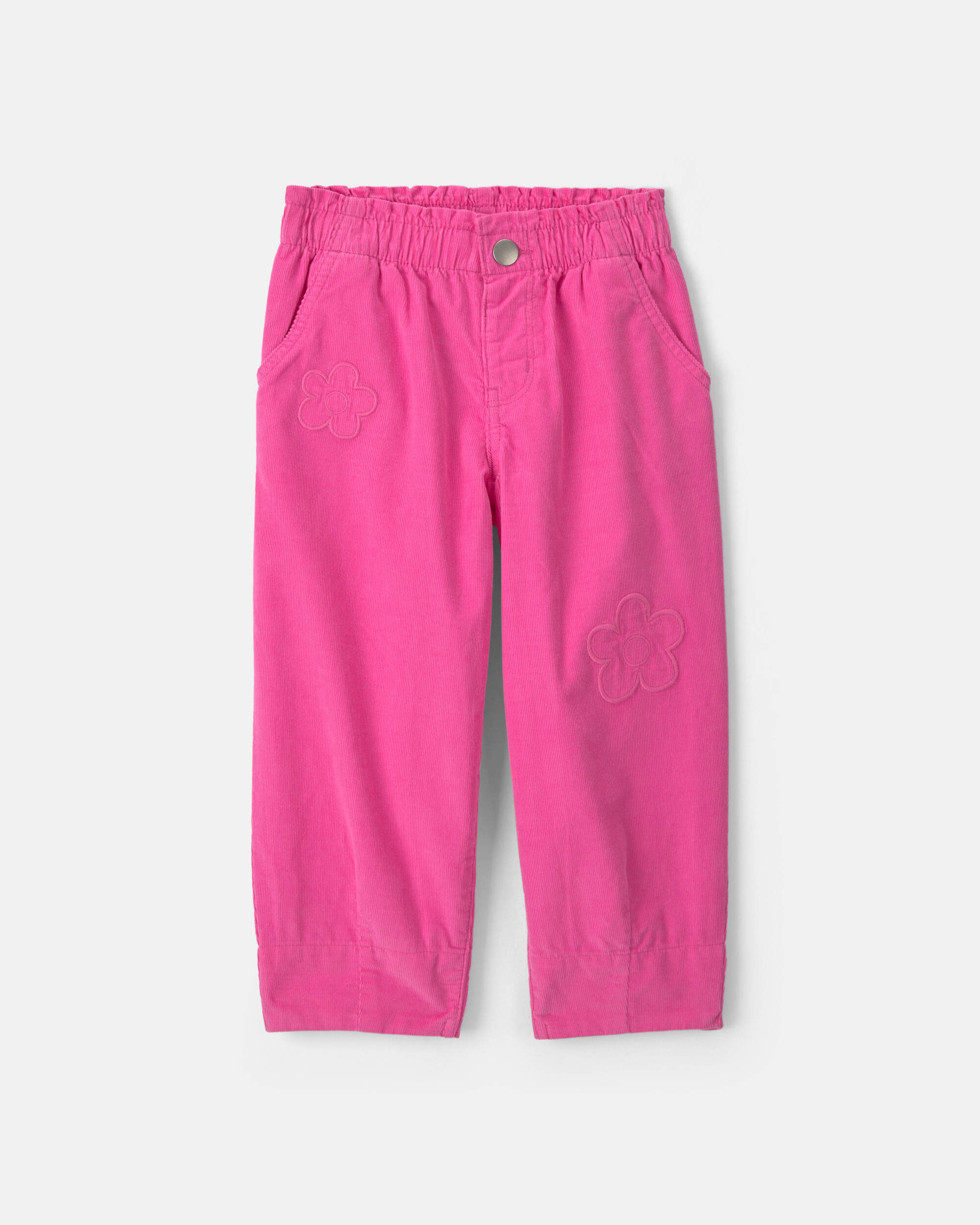 Toddler Girls' Floral Corduroy Pull-On Pants - Pink
