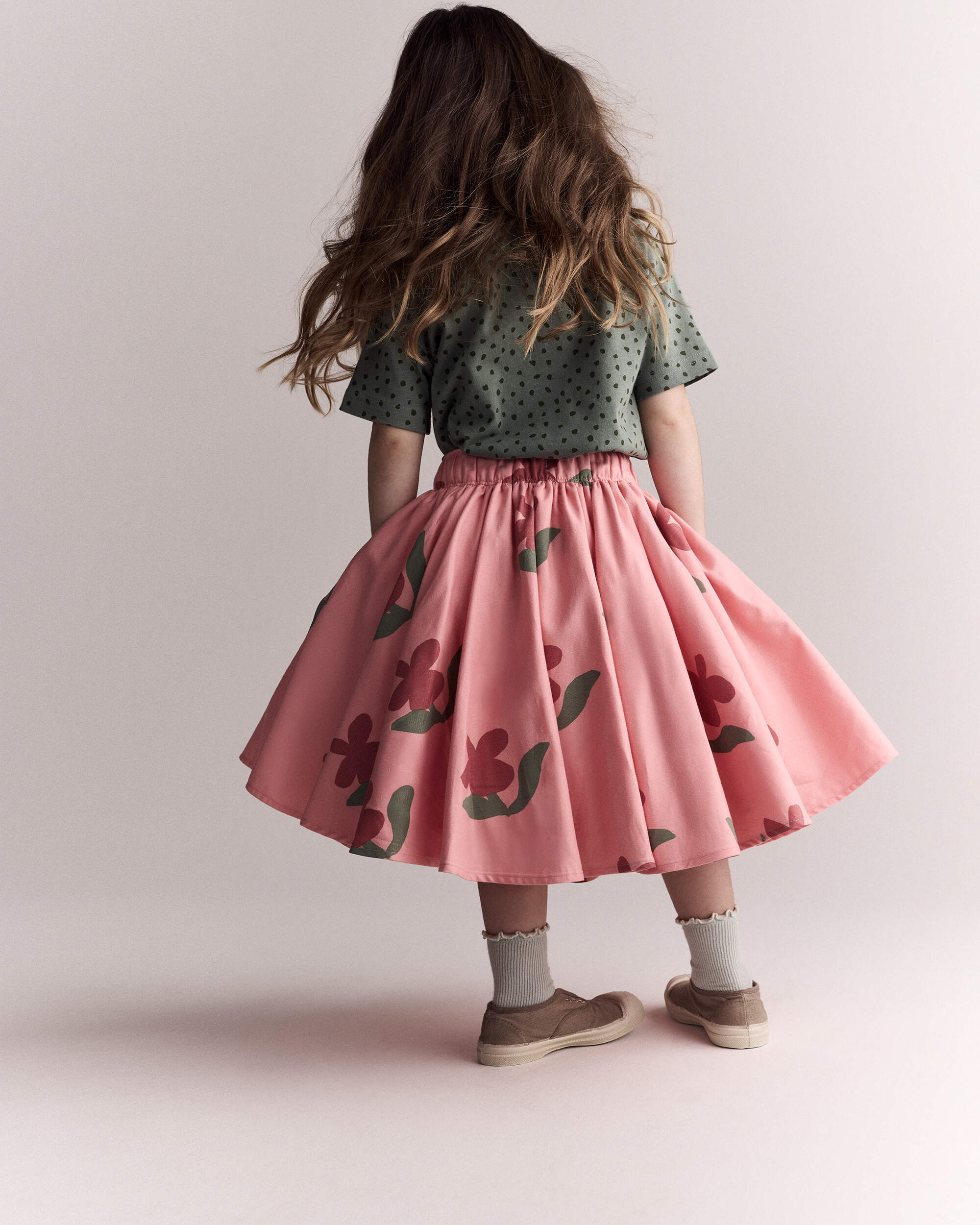 Toddler Girl Avenue Twirl™ Midi Floral Print - Light Pink