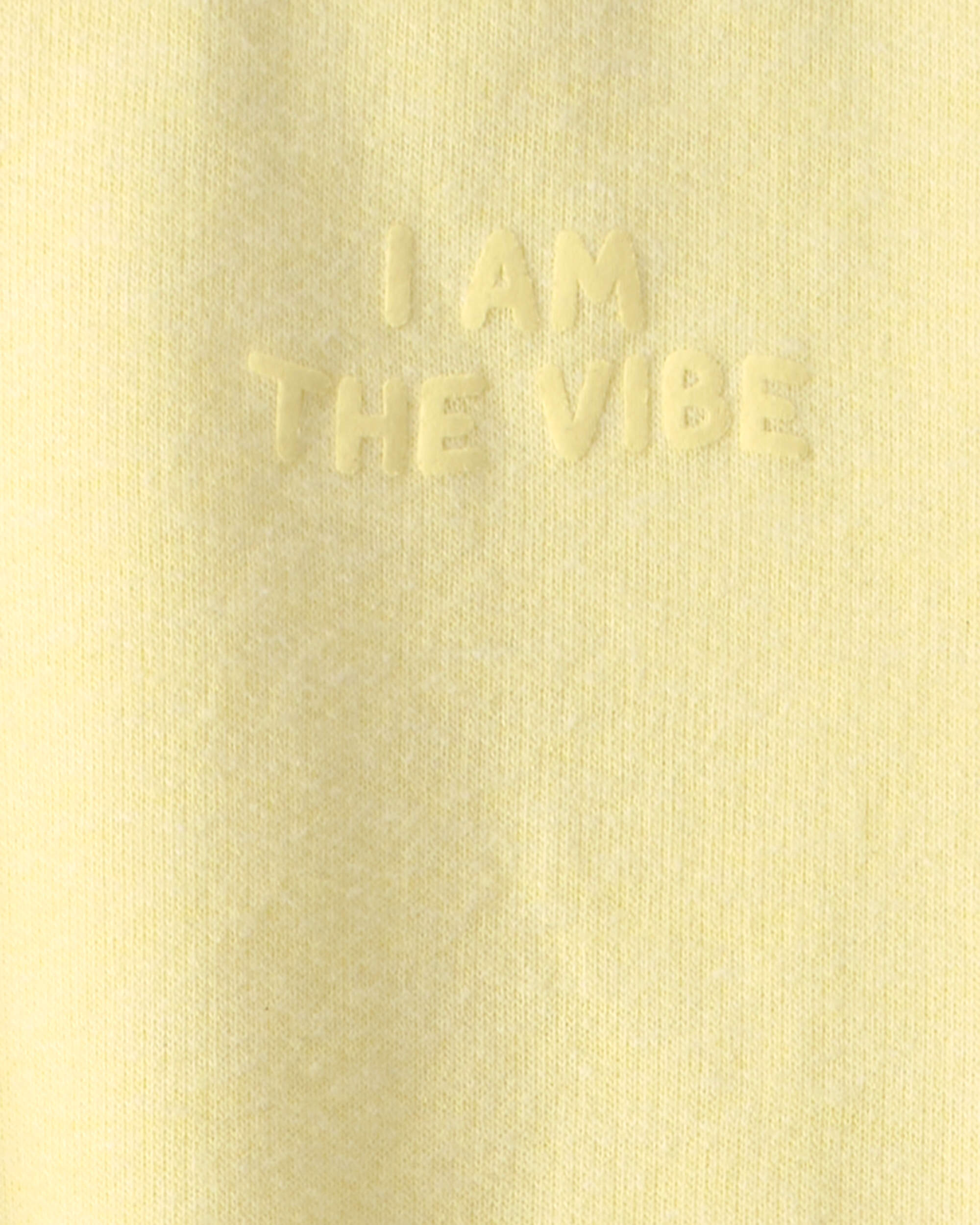 Baby Girl 'I Am The Vibe' French Terry Pullover Sweatshirt - Yellow