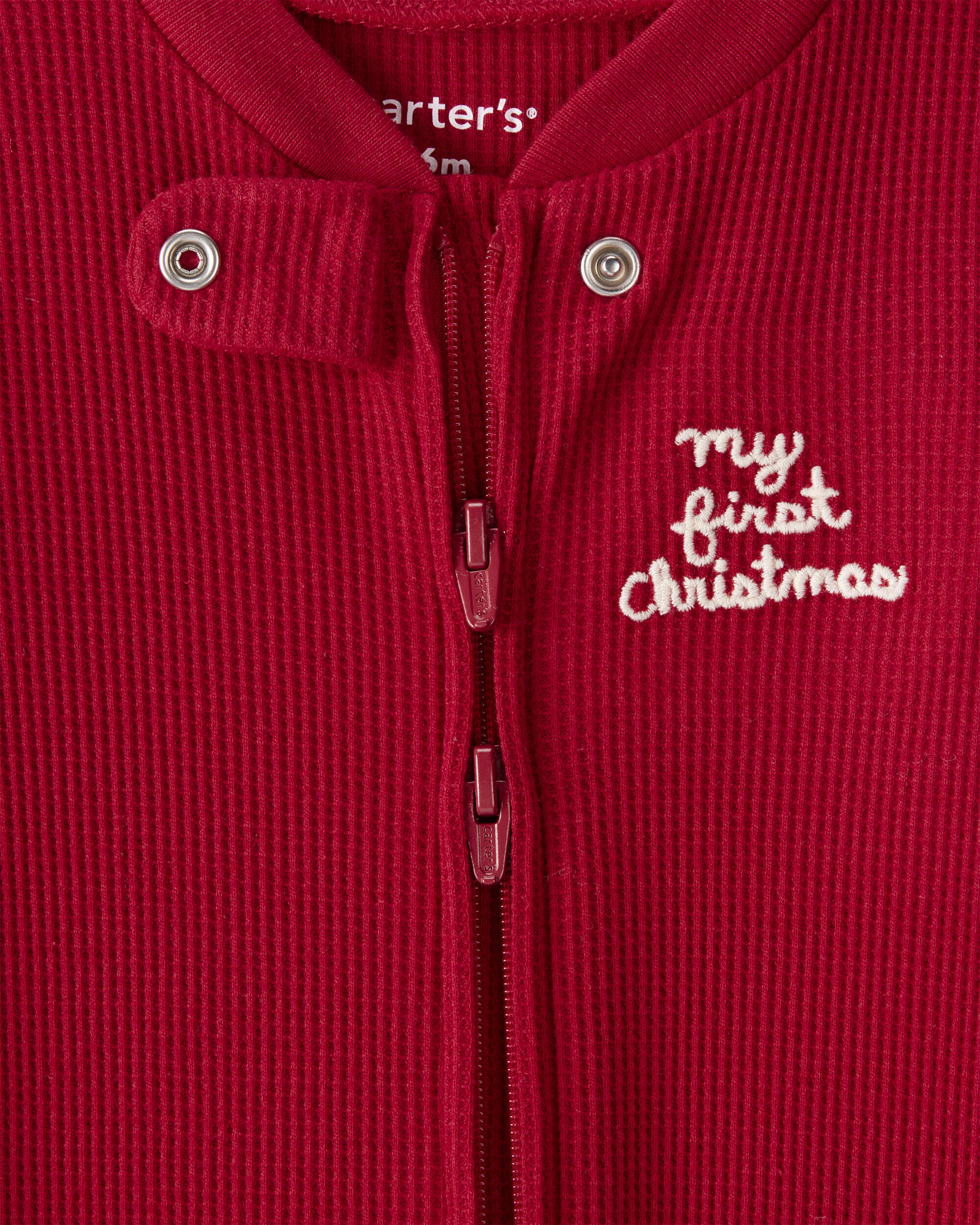 Baby My First Christmas Cotton Sleeper - Red