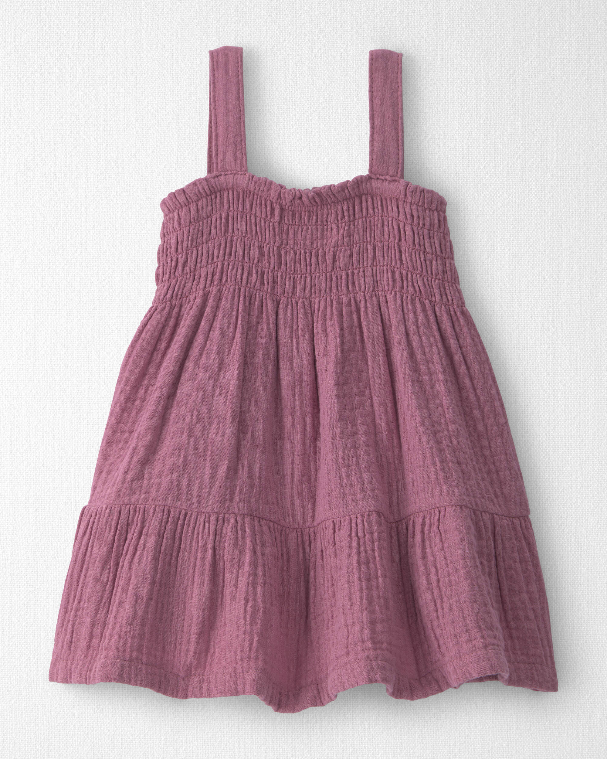 Baby Girl Organic Cotton Smocked Gauze Dress
