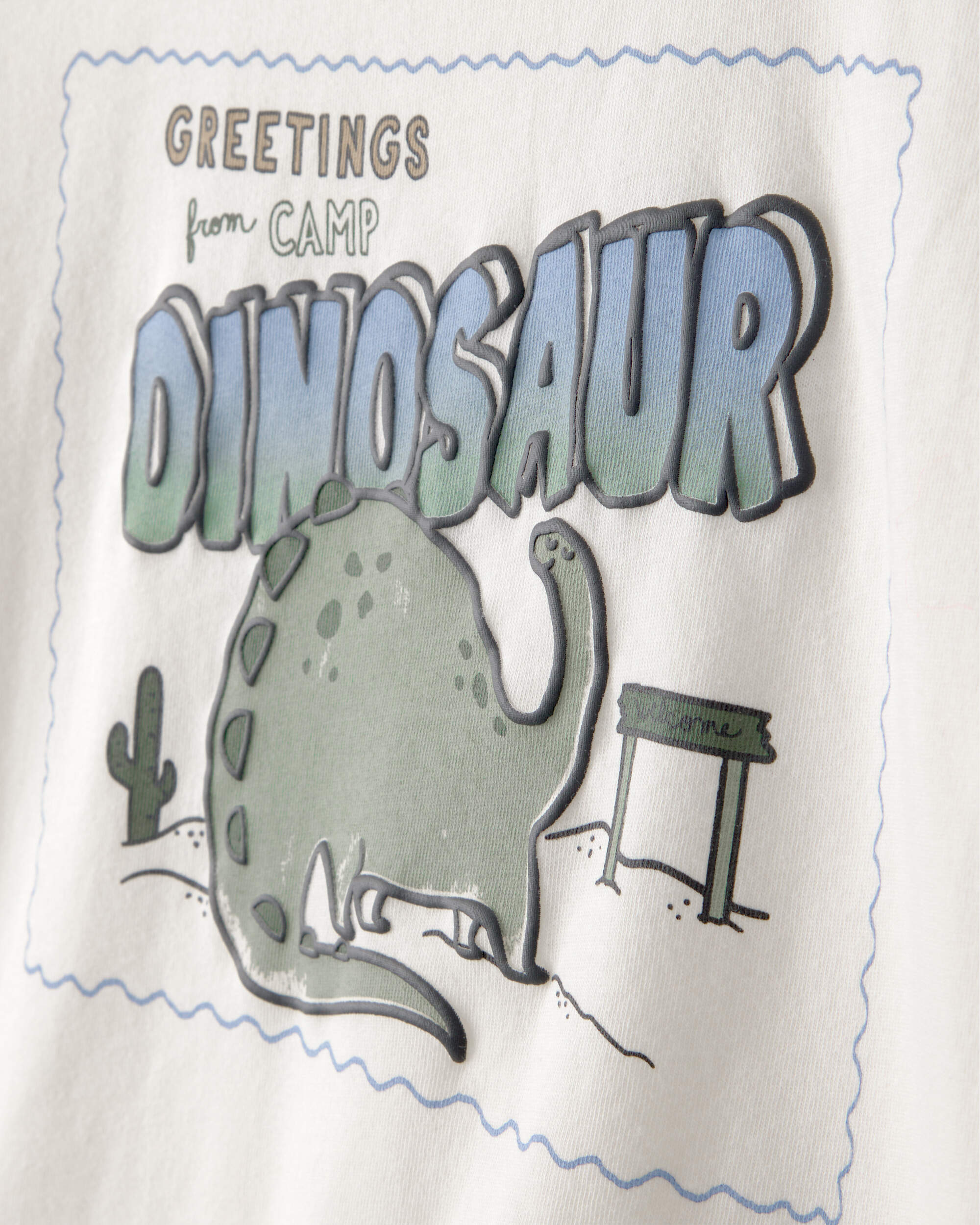 Toddler Boy Dinosaur Long-Sleeve Graphic Tee - Ivory