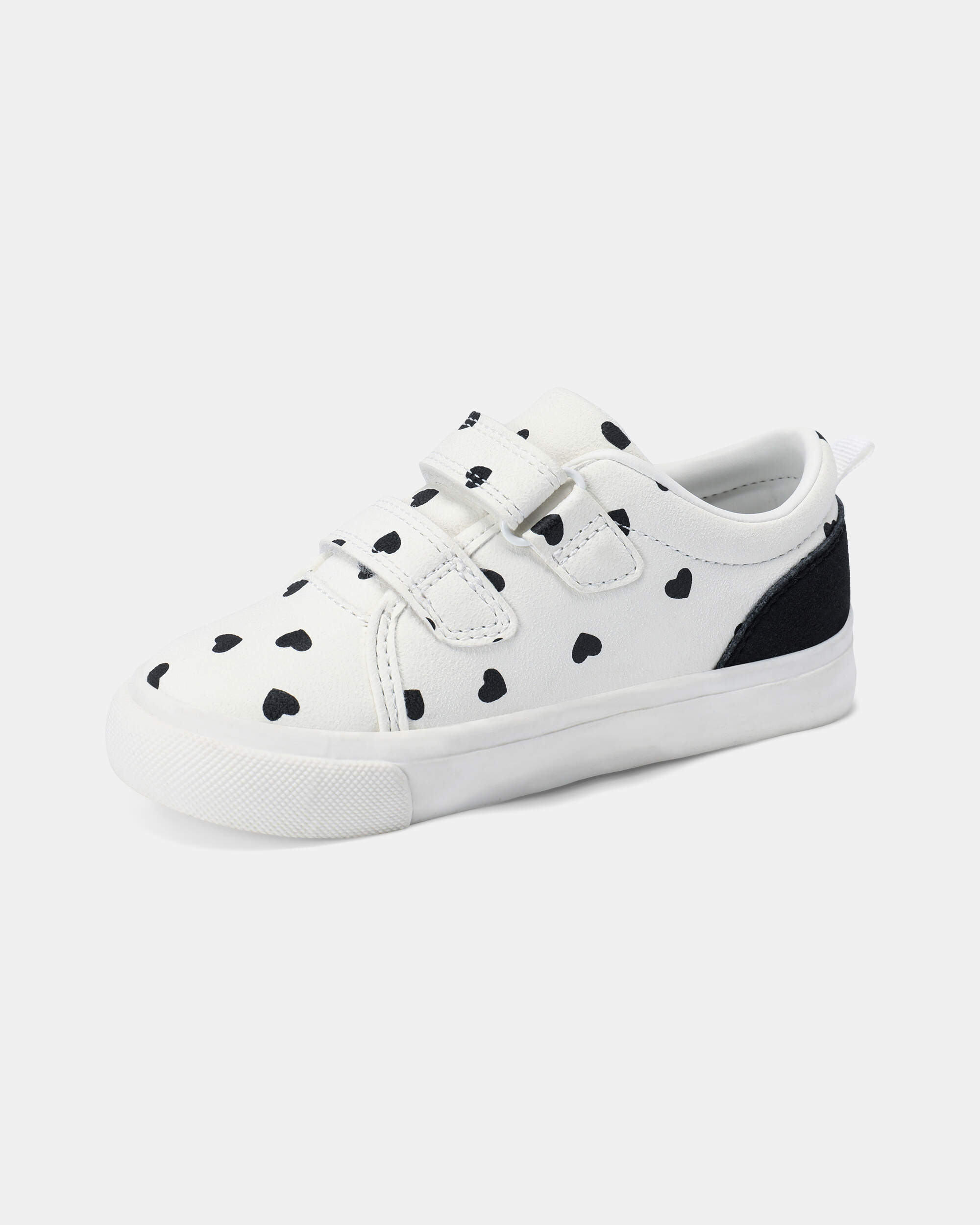 Toddler Girl Heart Print Casual Shoes - White/Black
