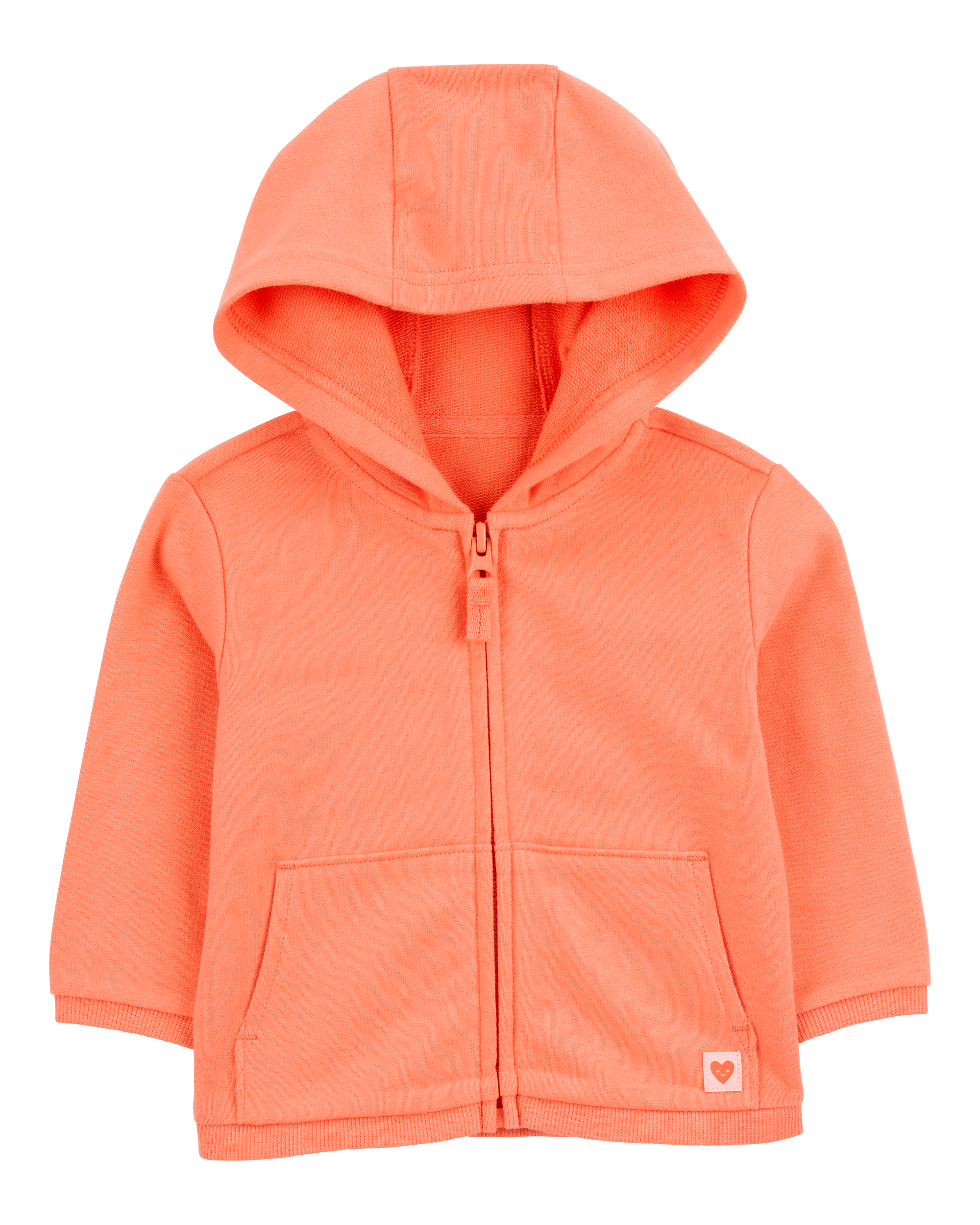 Baby Zip-Up French Terry Cardigan - Orange