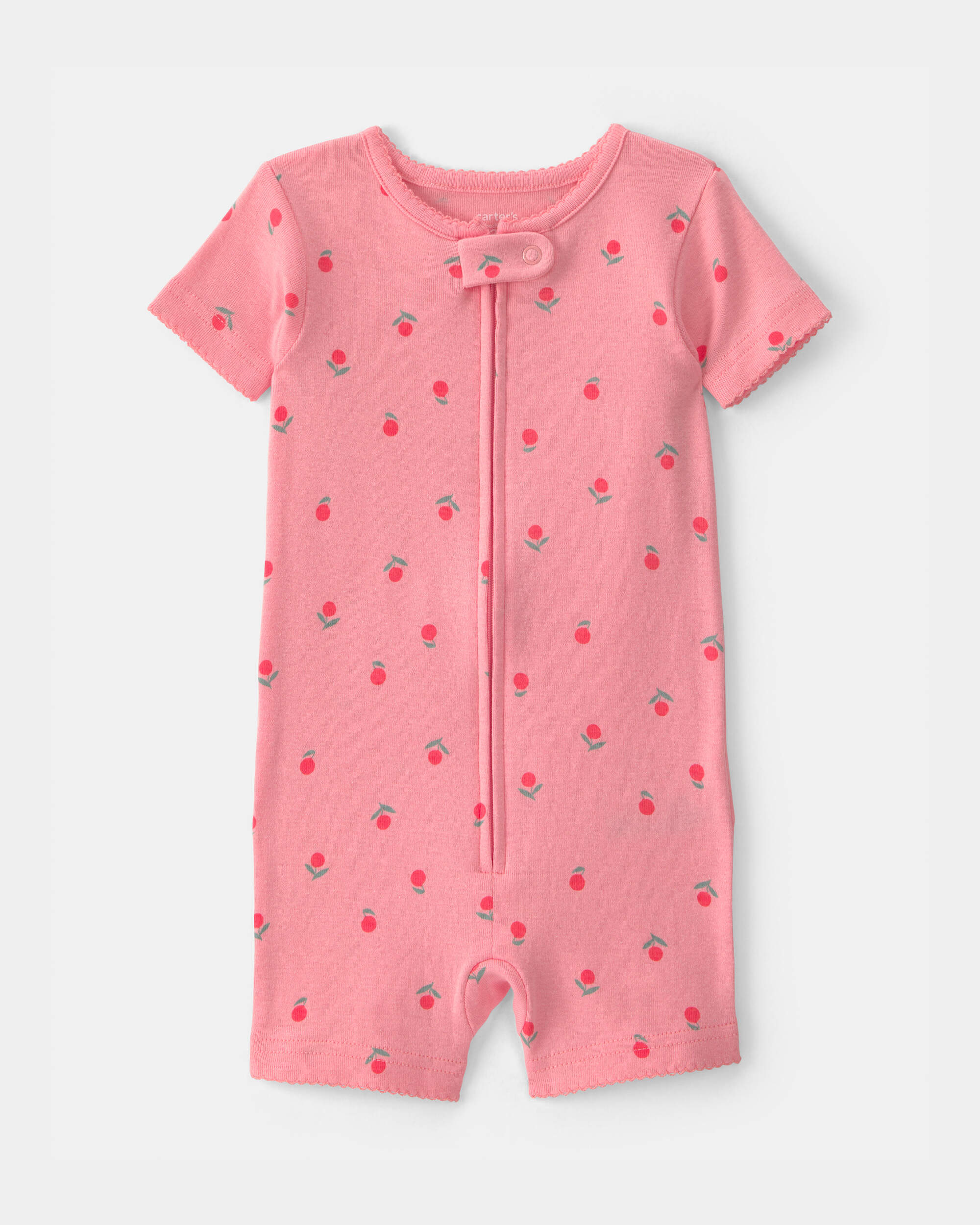 Toddler Girl Floral 100% Cotton 1-Piece Romper Pyjama - Pink