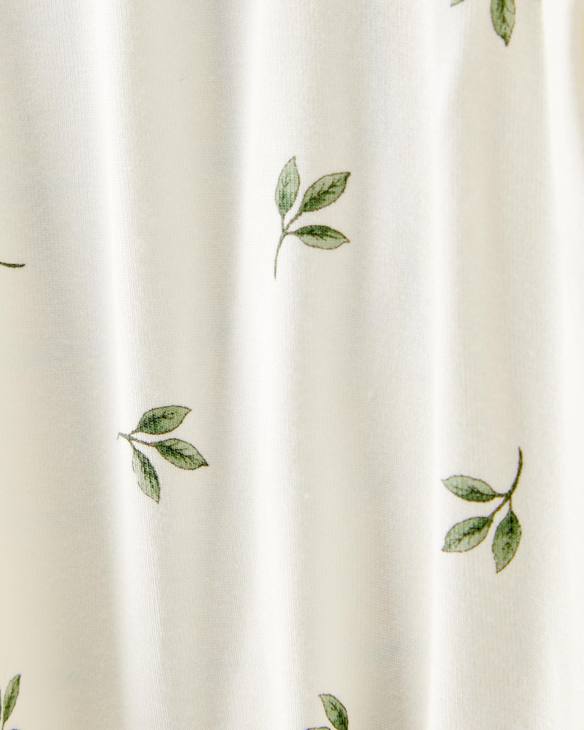 Baby Leaf Print 2-Way Zip PurelySoft Sleeper Pyjamas - Ivory