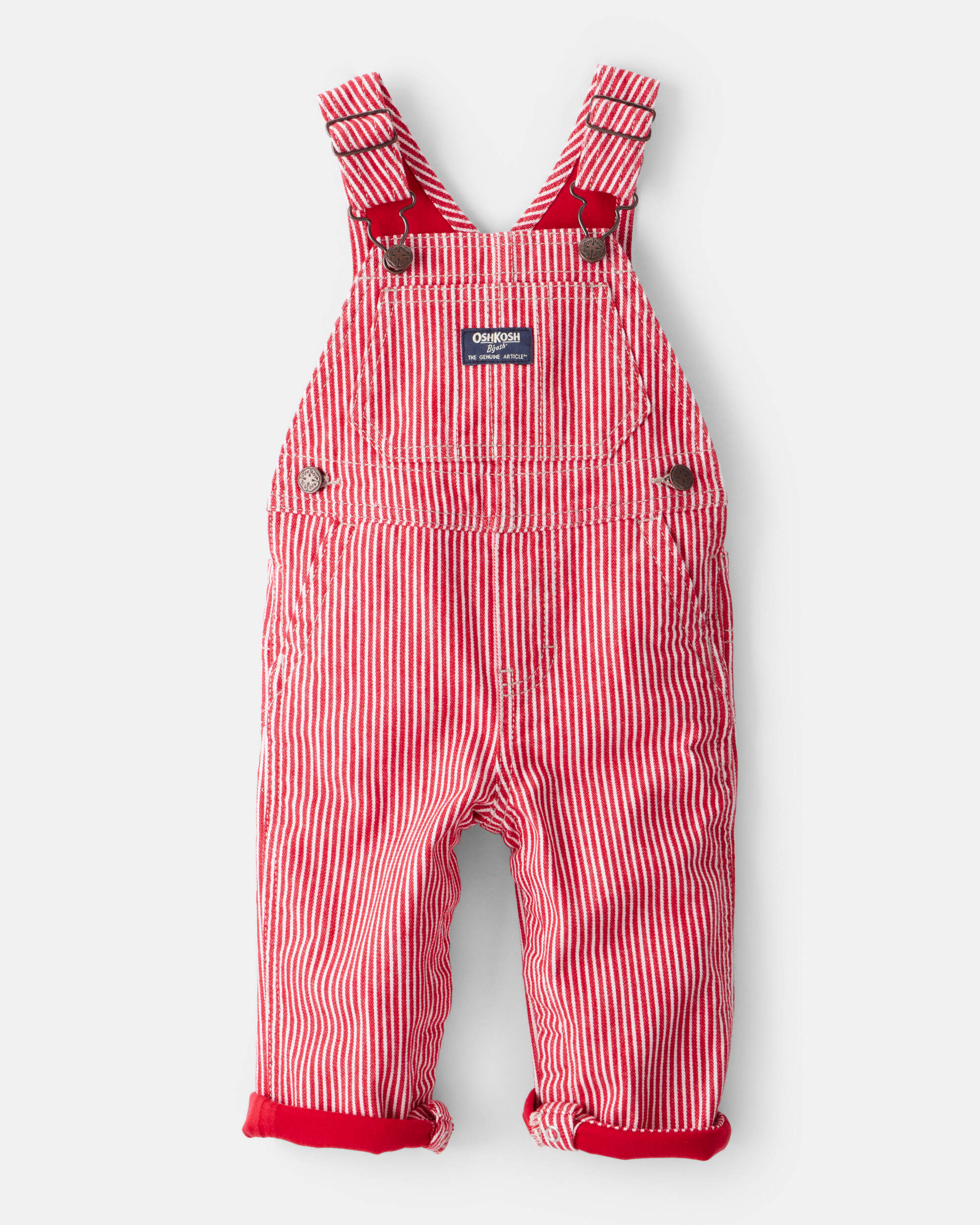 Baby Boy Hickory Striped Overalls - Red | Carter's Oshkosh Canada