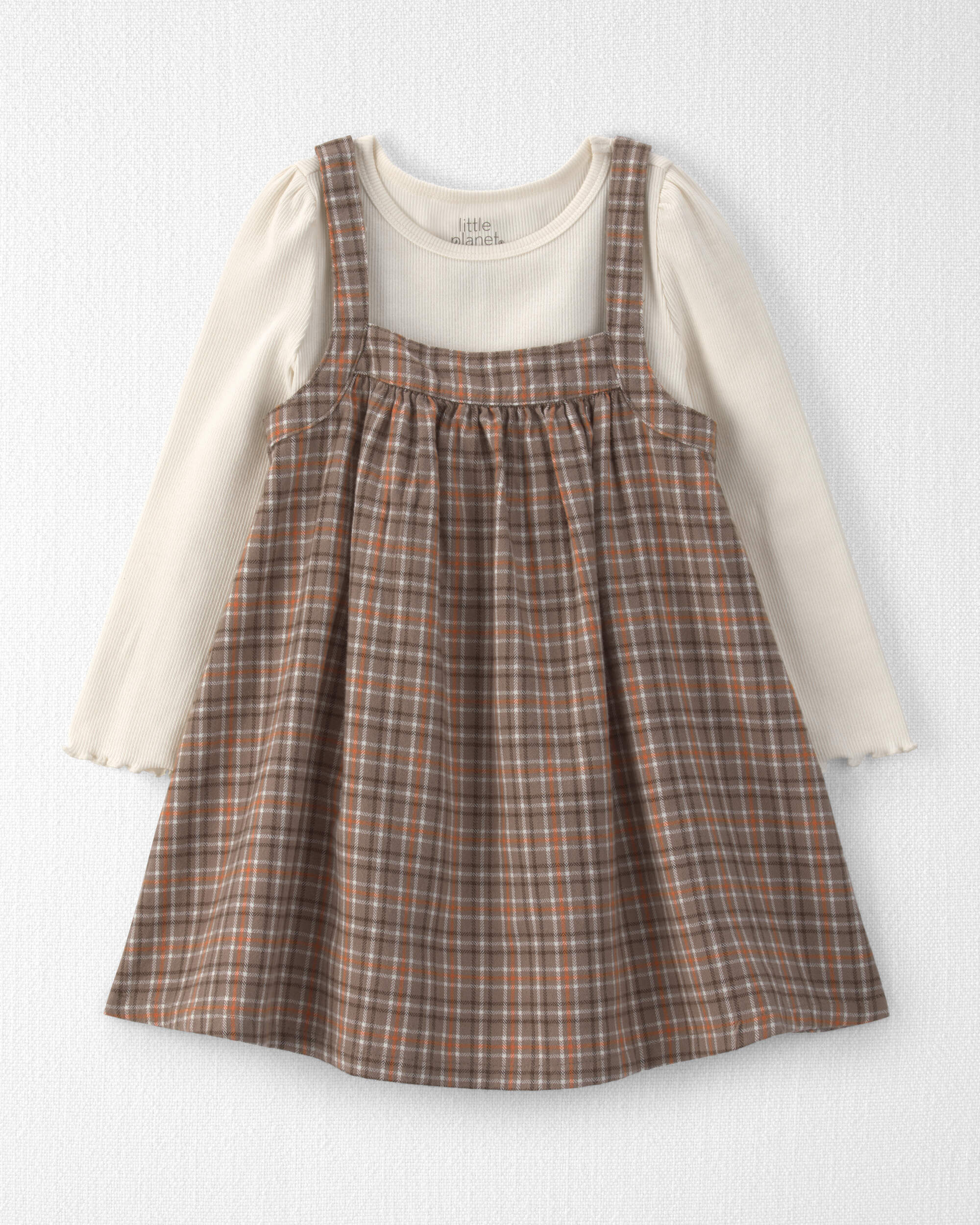 Toddler Girl 2-Piece Organic Cotton Herringbone Jumper Set